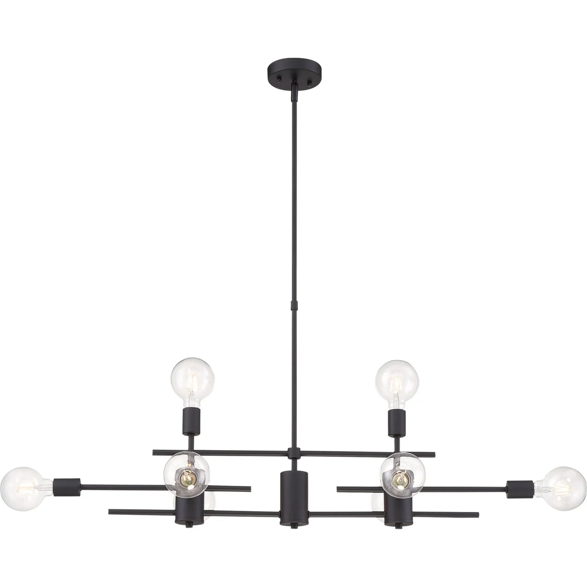 Delphi 45" 8 Lights Pendant, Black Finish - Bees Lighting