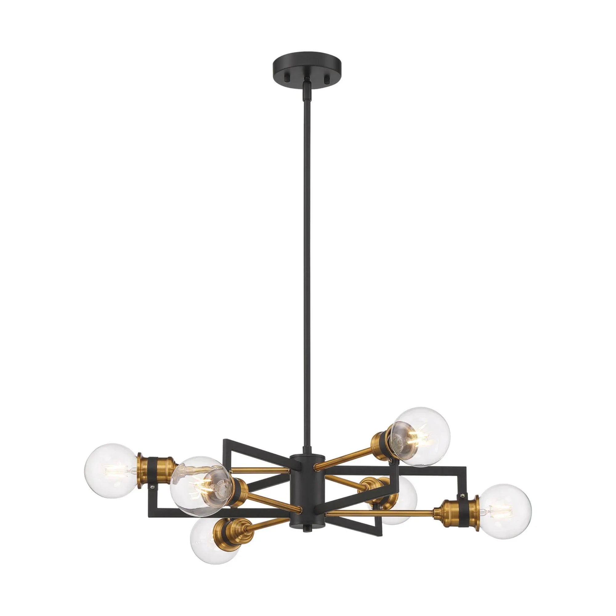 Intention 24" 6 Lights Chandelier, Black Finish - Bees Lighting
