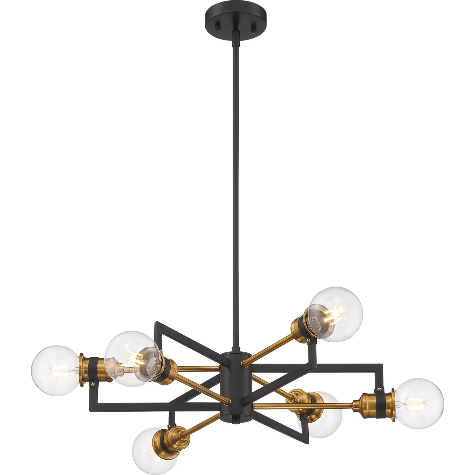 Intention 24" 6 Lights Chandelier, Black Finish - Bees Lighting