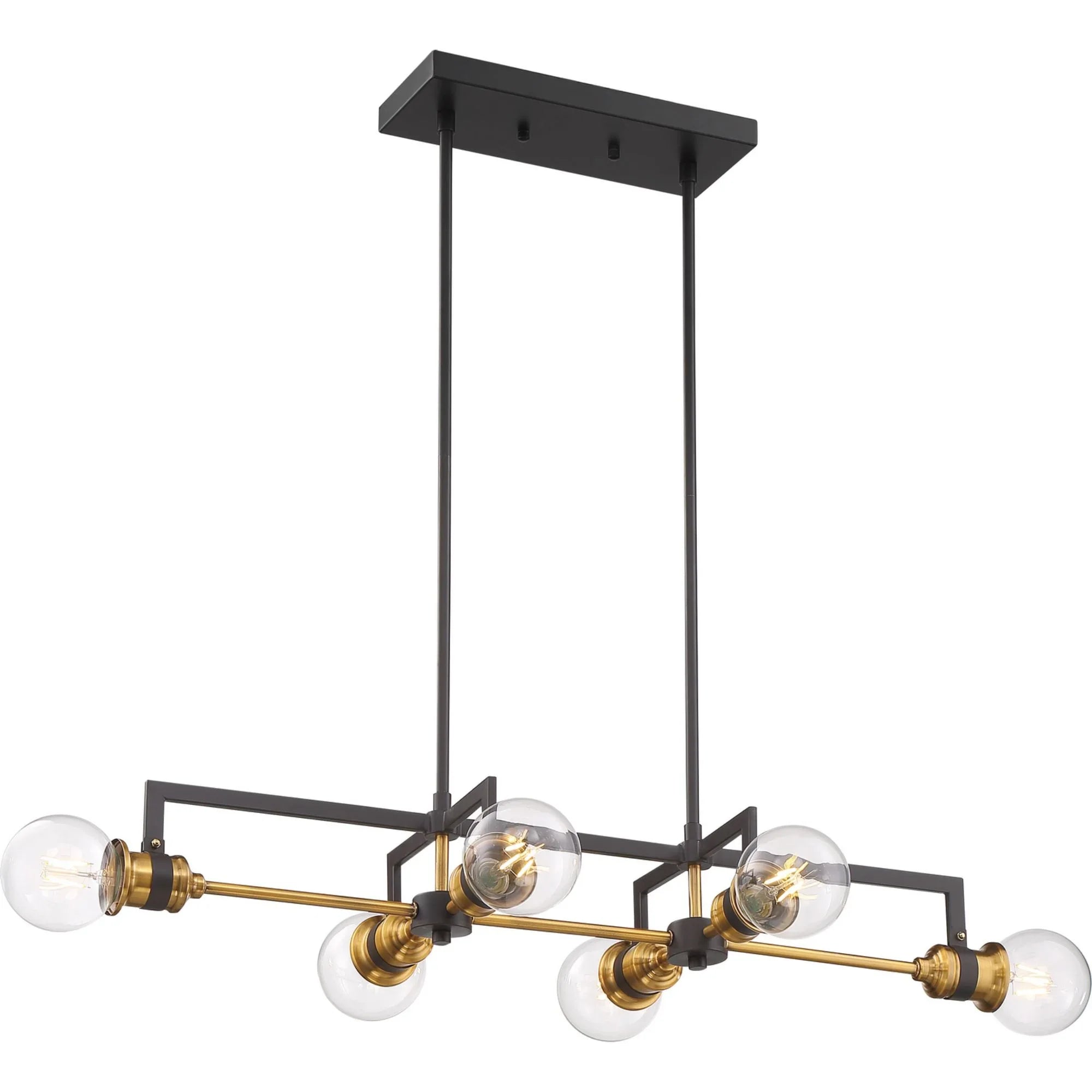 Intention 33" 6 Lights Pendant, Black Finish - Bees Lighting