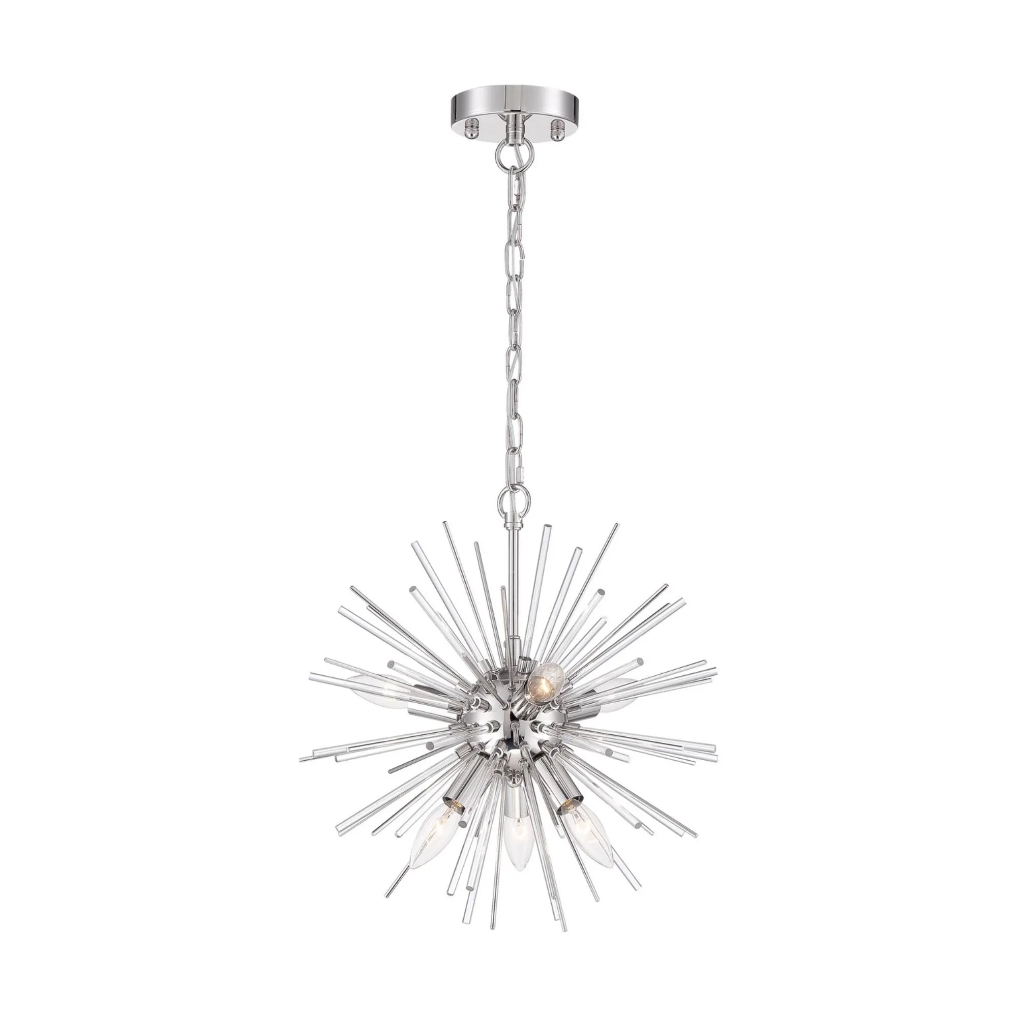 Cirrus 16" 6 Lights Chandelier, Nickel Finish - Bees Lighting