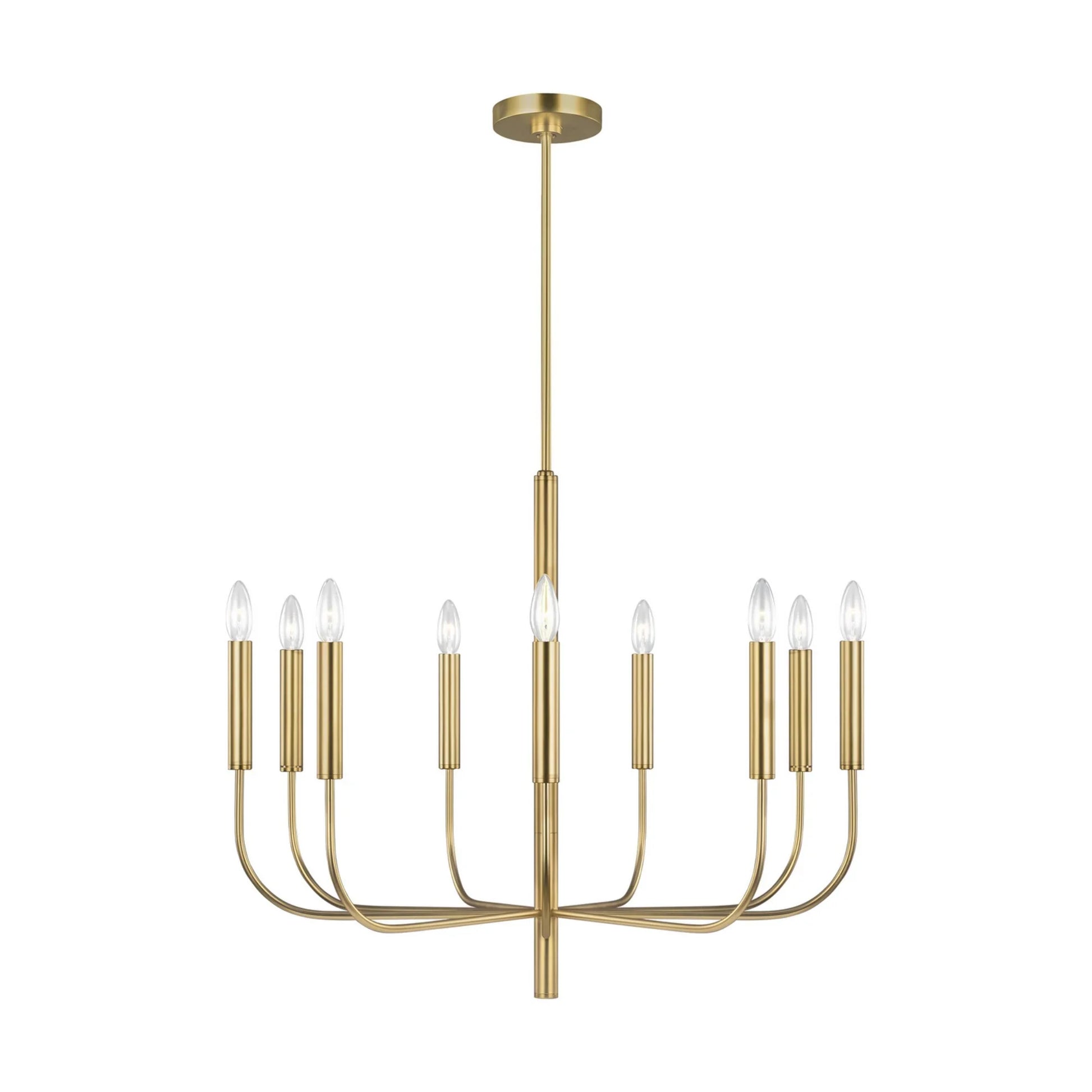 Brianna 30" 9-Light Medium Chandelier, Burnished Brass Finish - Bees Lighting