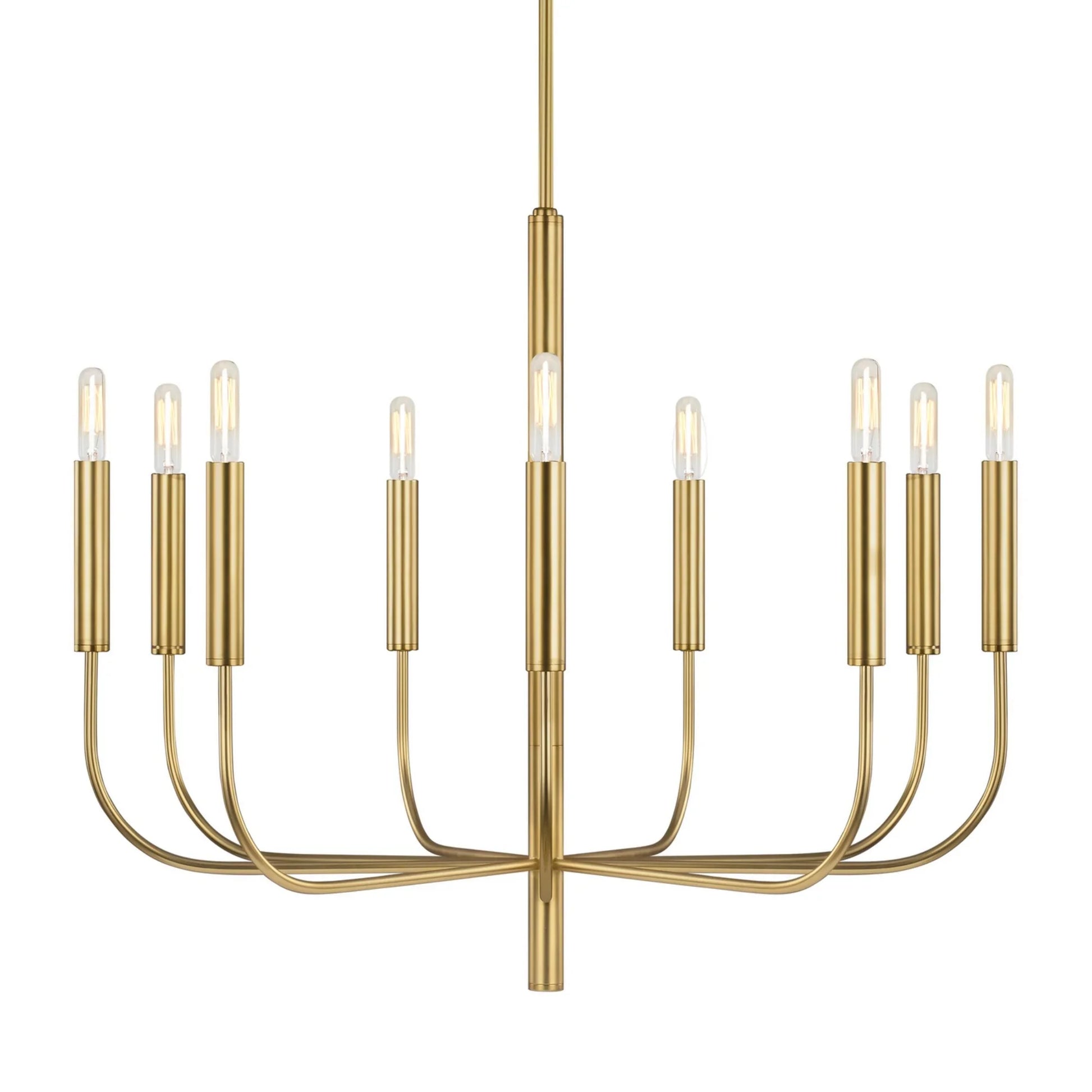 Brianna 30" 9-Light Medium Chandelier, Burnished Brass Finish - Bees Lighting