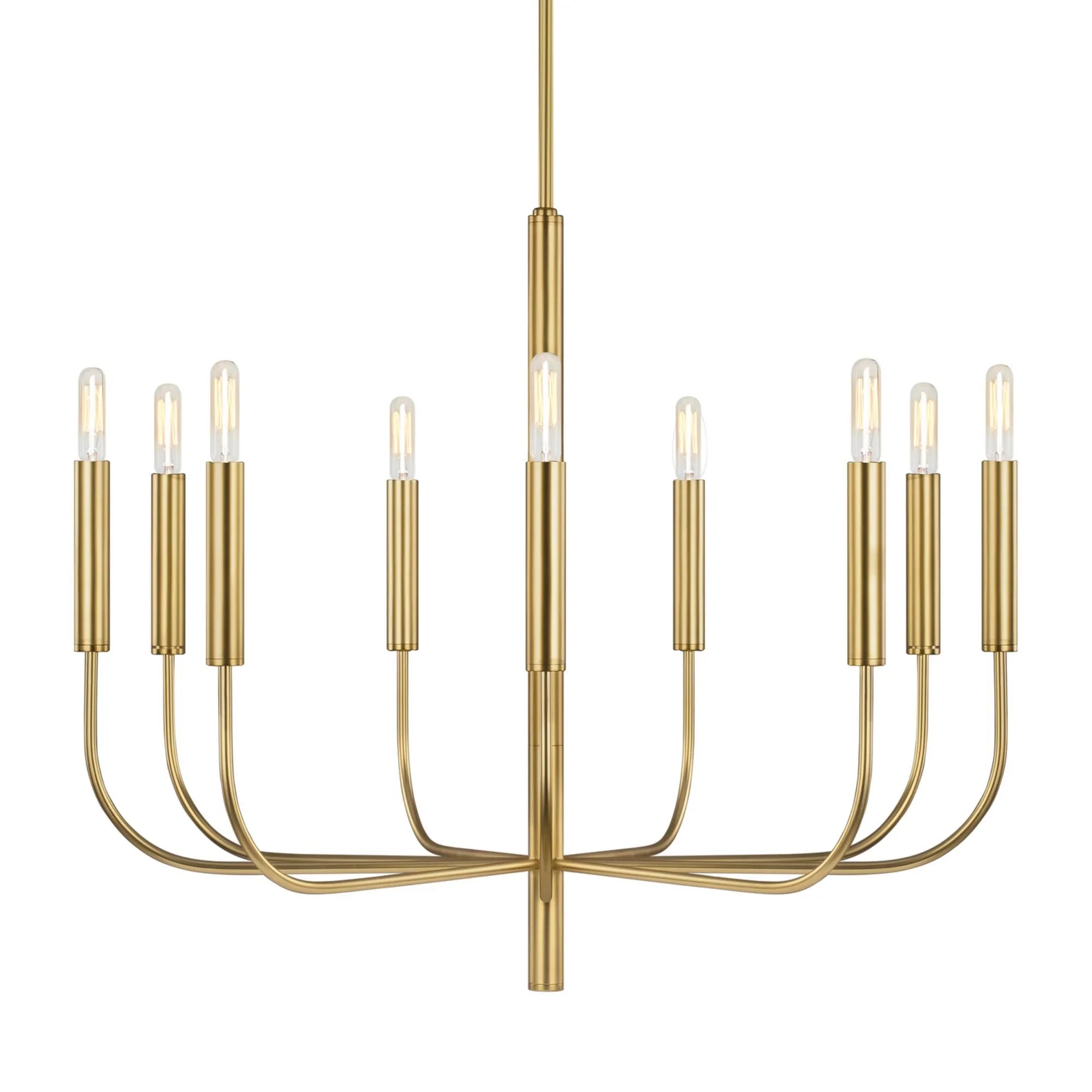Brianna 30" 9-Light Medium Chandelier, Burnished Brass Finish - Bees Lighting