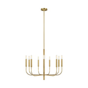 Brianna 30" 9-Light Medium Chandelier, Burnished Brass Finish - Bees Lighting