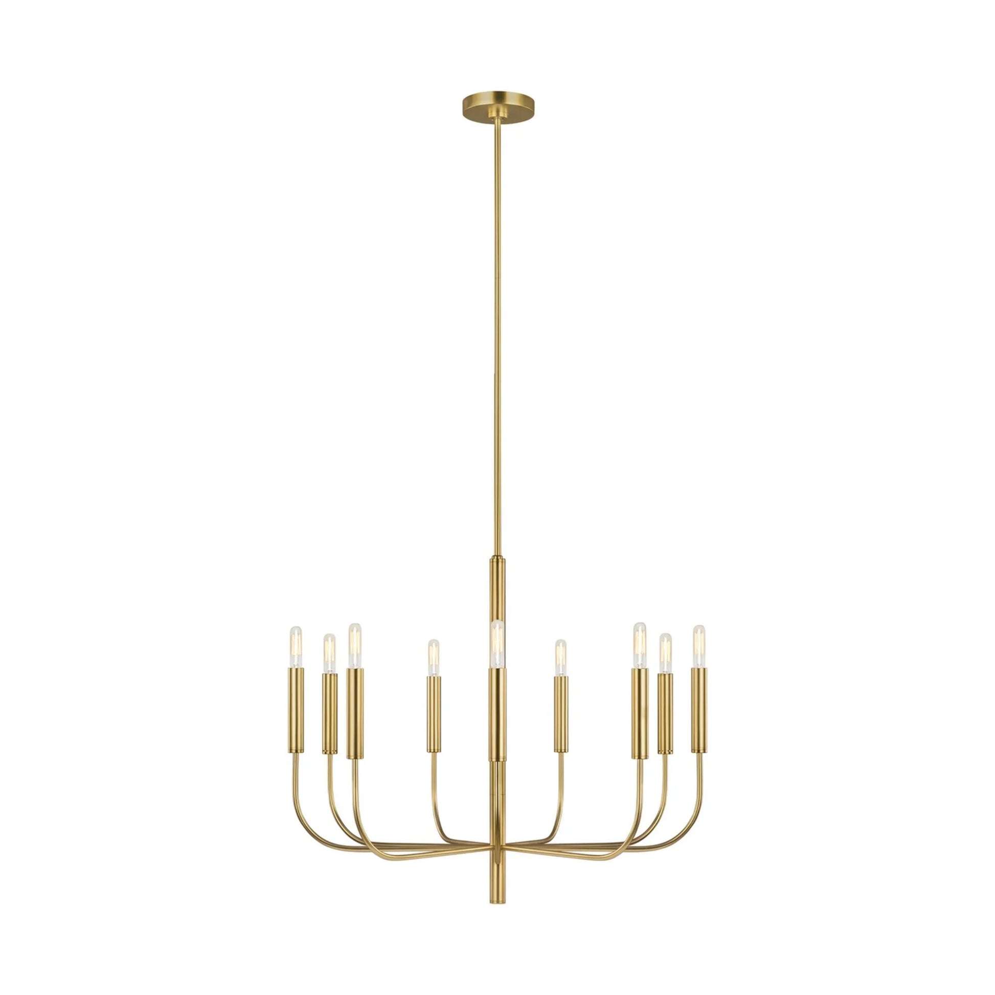 Brianna 30" 9-Light Medium Chandelier, Burnished Brass Finish - Bees Lighting
