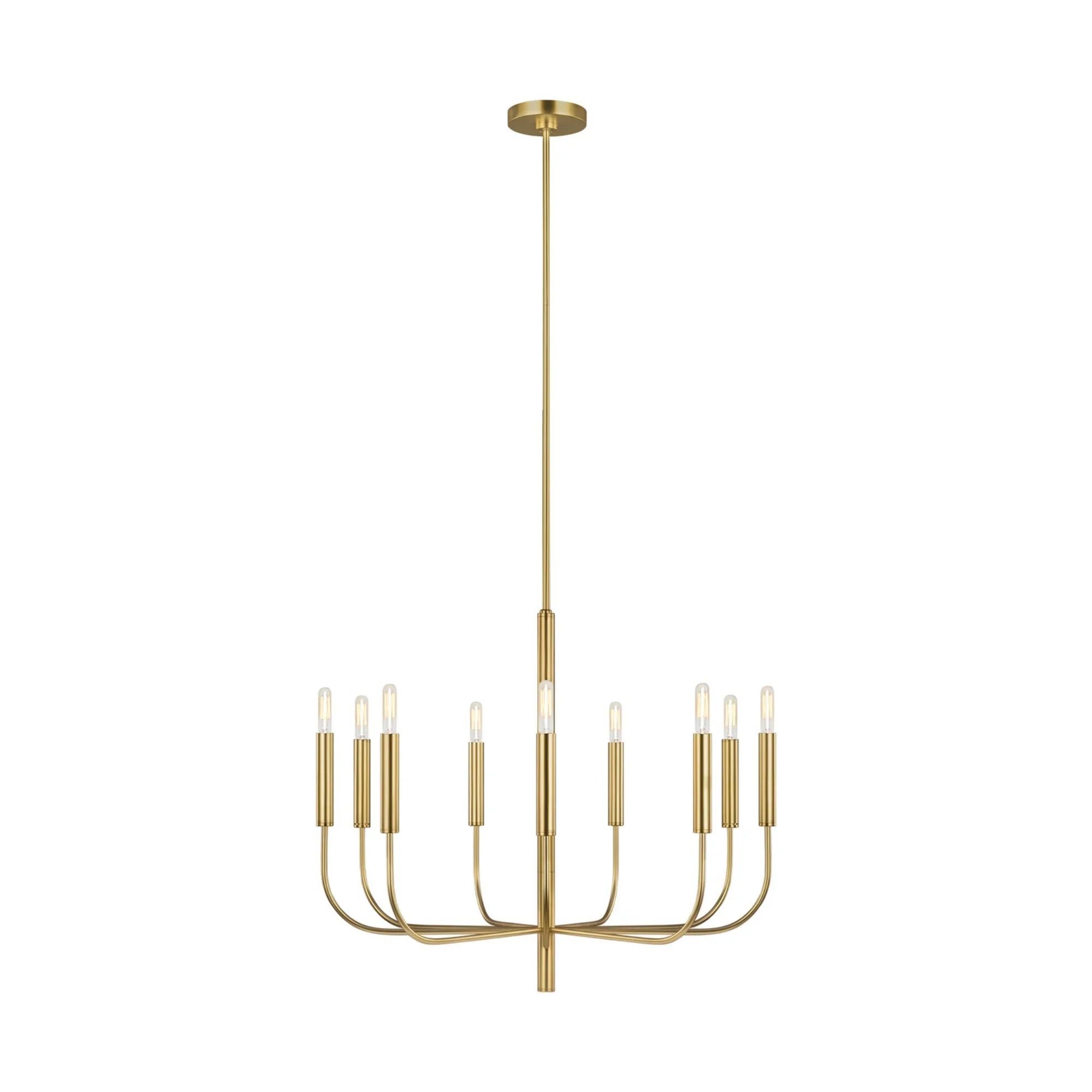 Brianna 30" 9-Light Medium Chandelier, Burnished Brass Finish - Bees Lighting