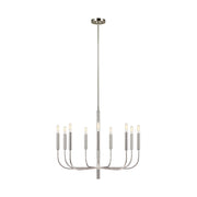 Brianna 30" 9-Light Medium Chandelier, Polished Nickel Finish - Bees Lighting