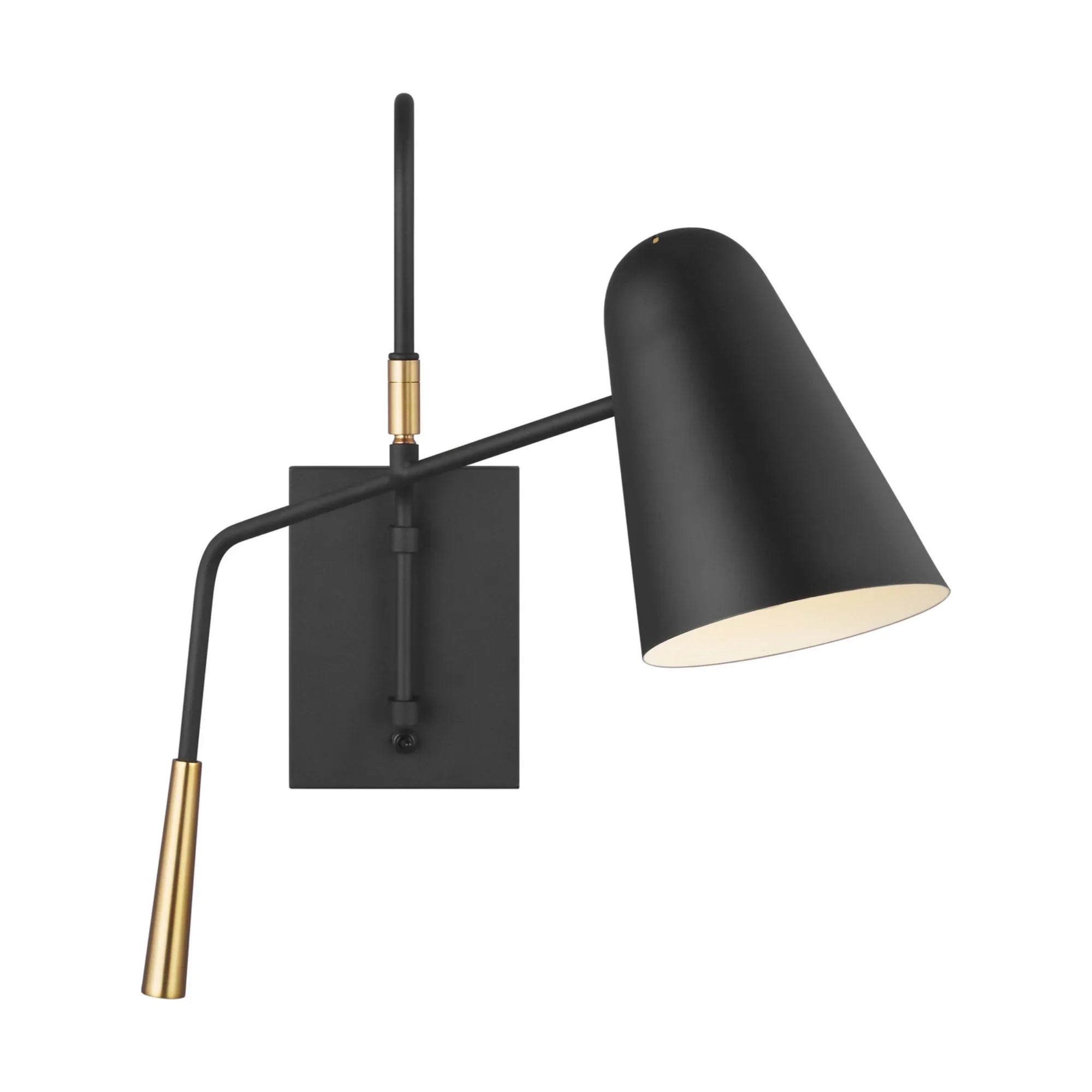 Simon 17" Swing Arm Sconce, Midnight Black Finish - Bees Lighting