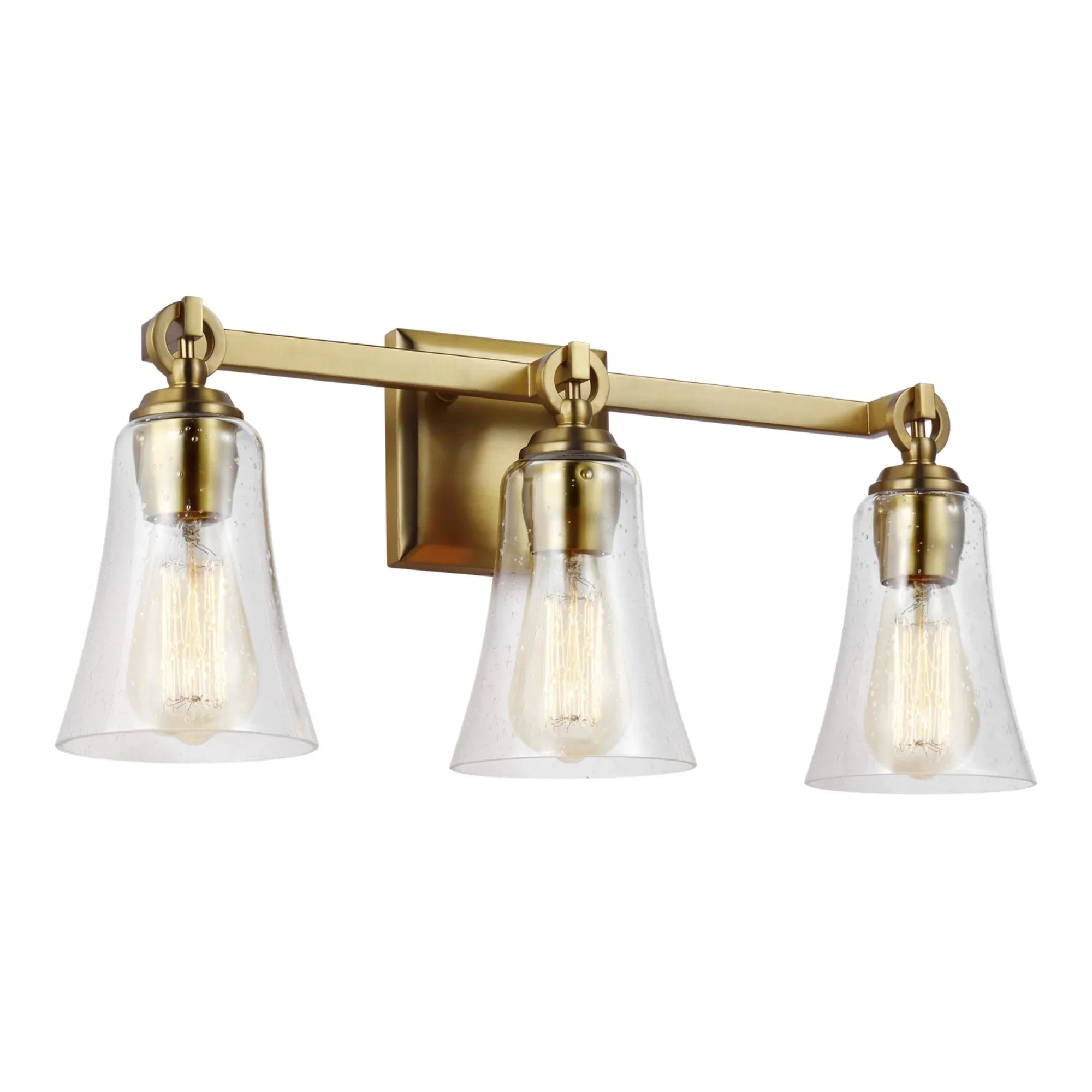 Monterro 22" 3-Light Bathroom Vanity, Burnished Brass Finish - Bees Lighting