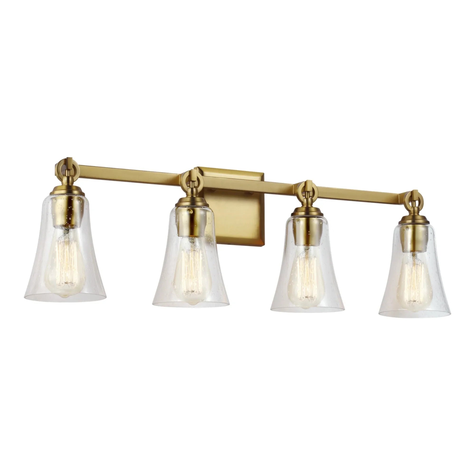 Monterro 30" 4-Light Bathroom Vanity, Burnished Brass Finish - Bees Lighting