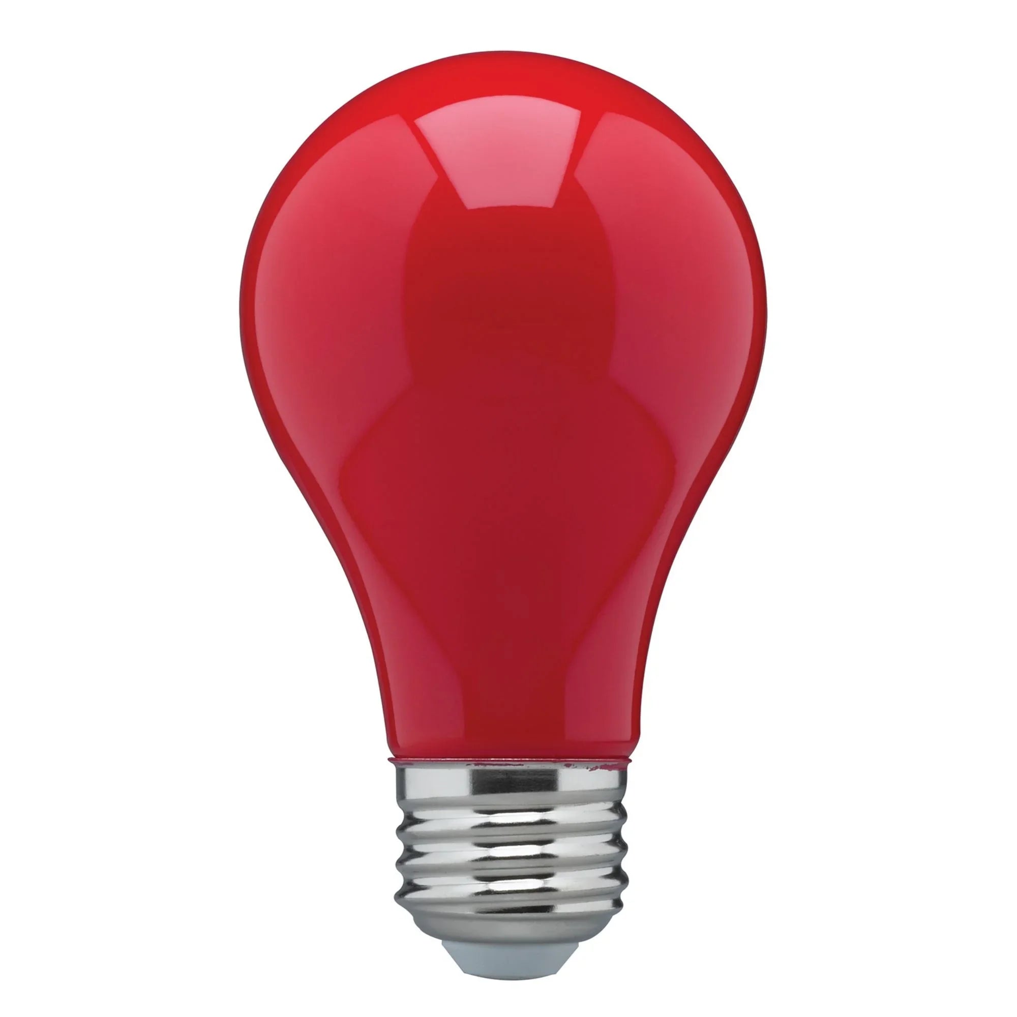 A19 LED Bulb, 8 Watts, E26 Medium Base, Ceramic Red Finish, 120V - Bees Lighting