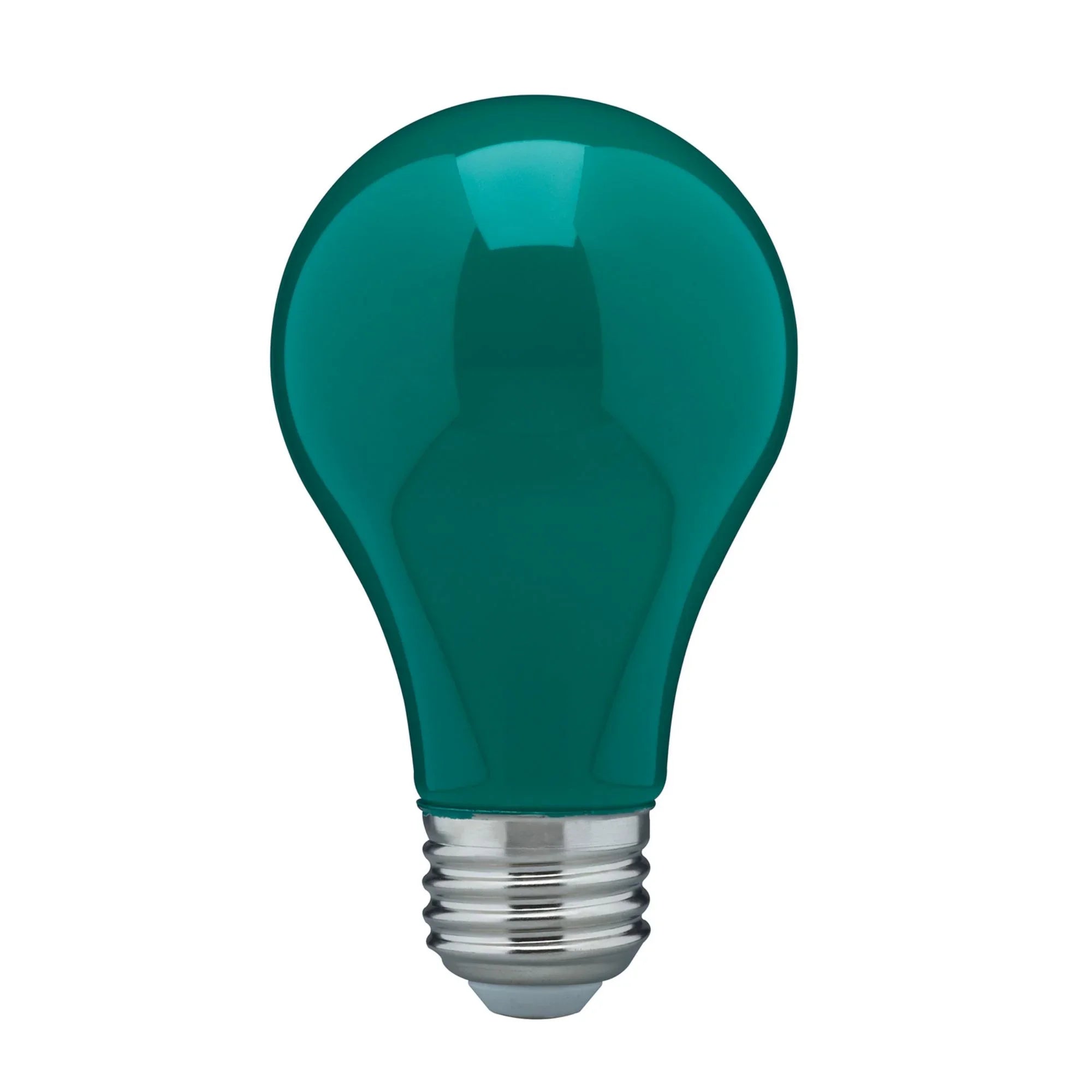A19 LED Bulb, 8 Watts, E26 Medium Base, Ceramic Green Finish, 120V - Bees Lighting