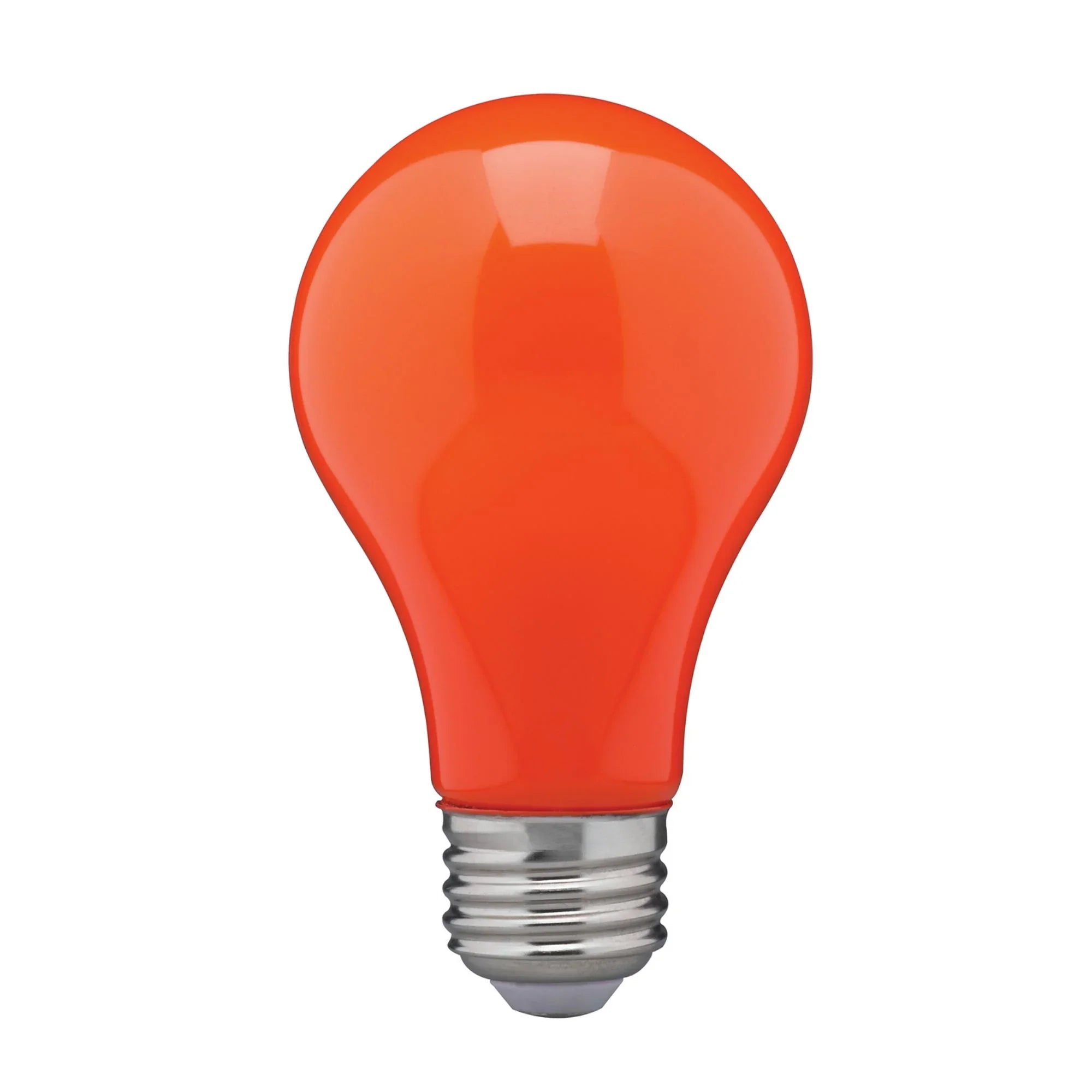 A19 LED Bulb, 8 Watts, E26 Medium Base, Ceramic Orange Finish, 120V - Bees Lighting