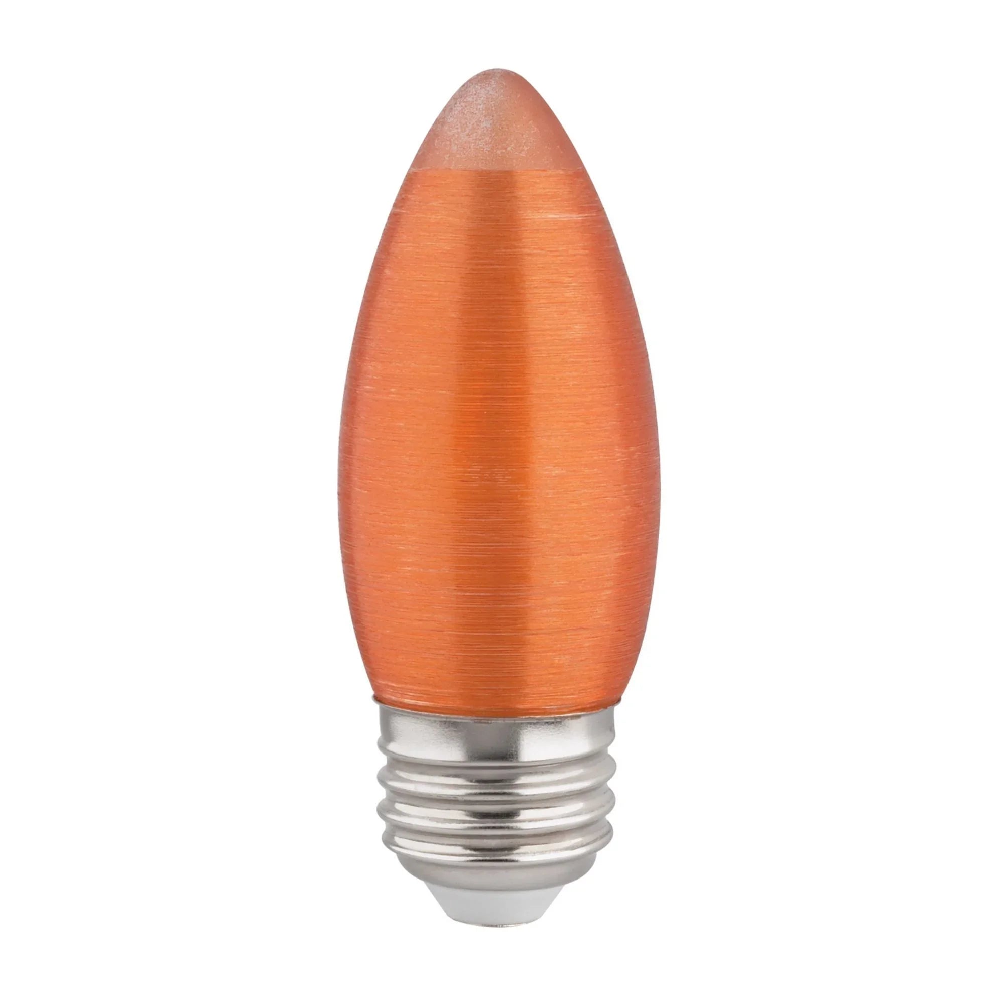 C11 LED Filament Bulb, 2 Watts, 100 Lumens, 2100K, E26 Medium Base, Satin Spun Amber Finish - Bees Lighting
