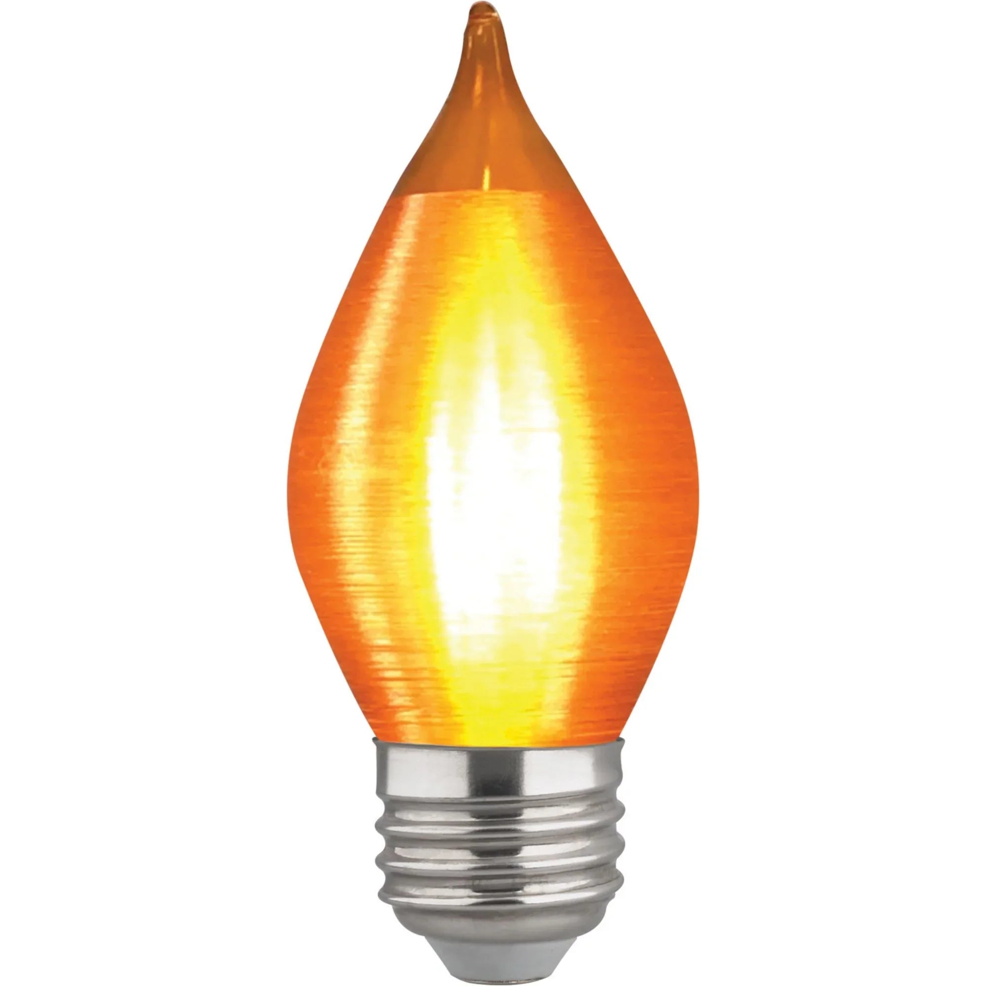 C15 Filament LED Bulb, 4W, 240 Lumens, 40W Equal, 2100K, E26 Base, Satin Spun Amber Finish - Bees Lighting