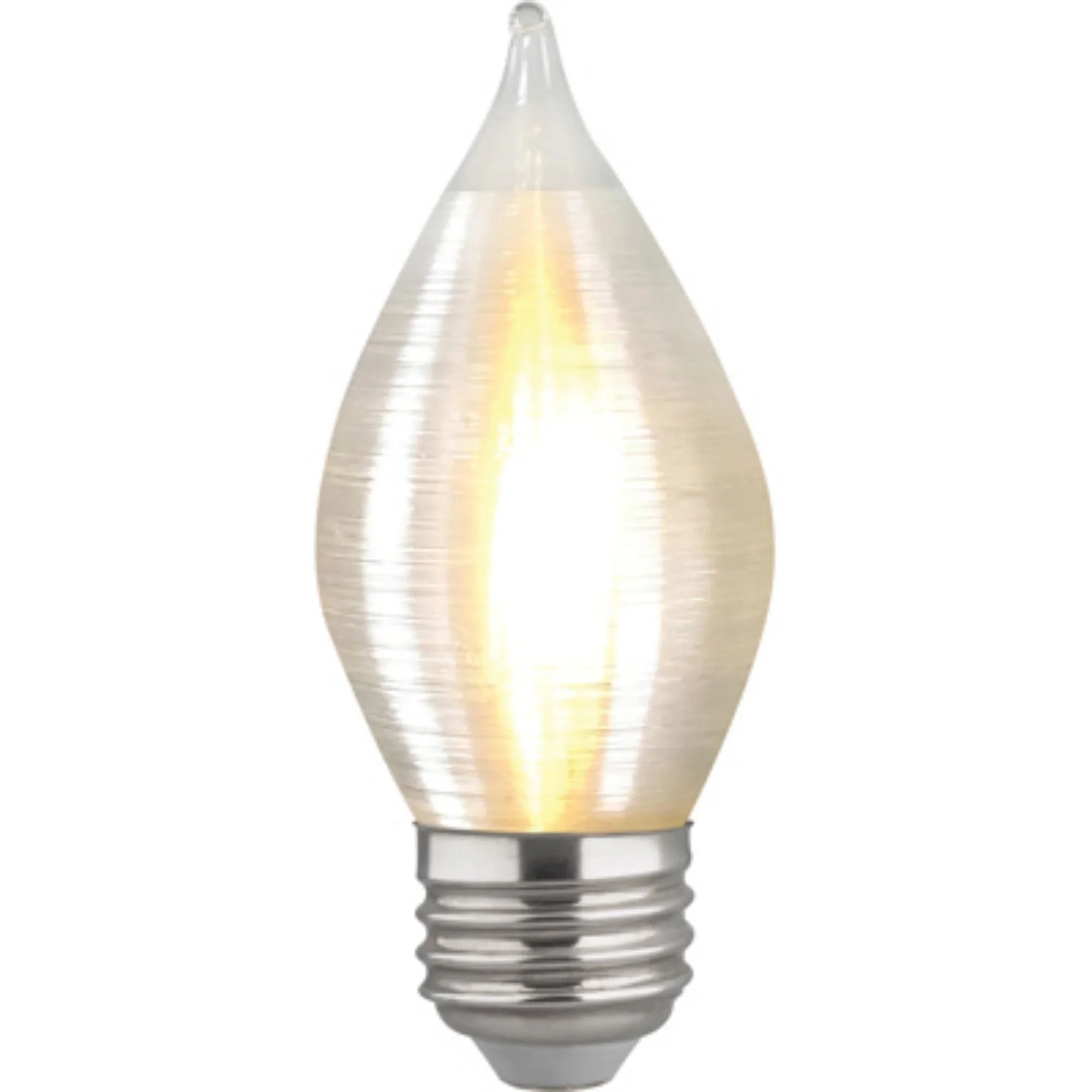 C15 Filament LED Bulb, 4W, 300 Lumens, 40W Equal, 2700K, E26 Base, Satin Spun Clear Finish - Bees Lighting