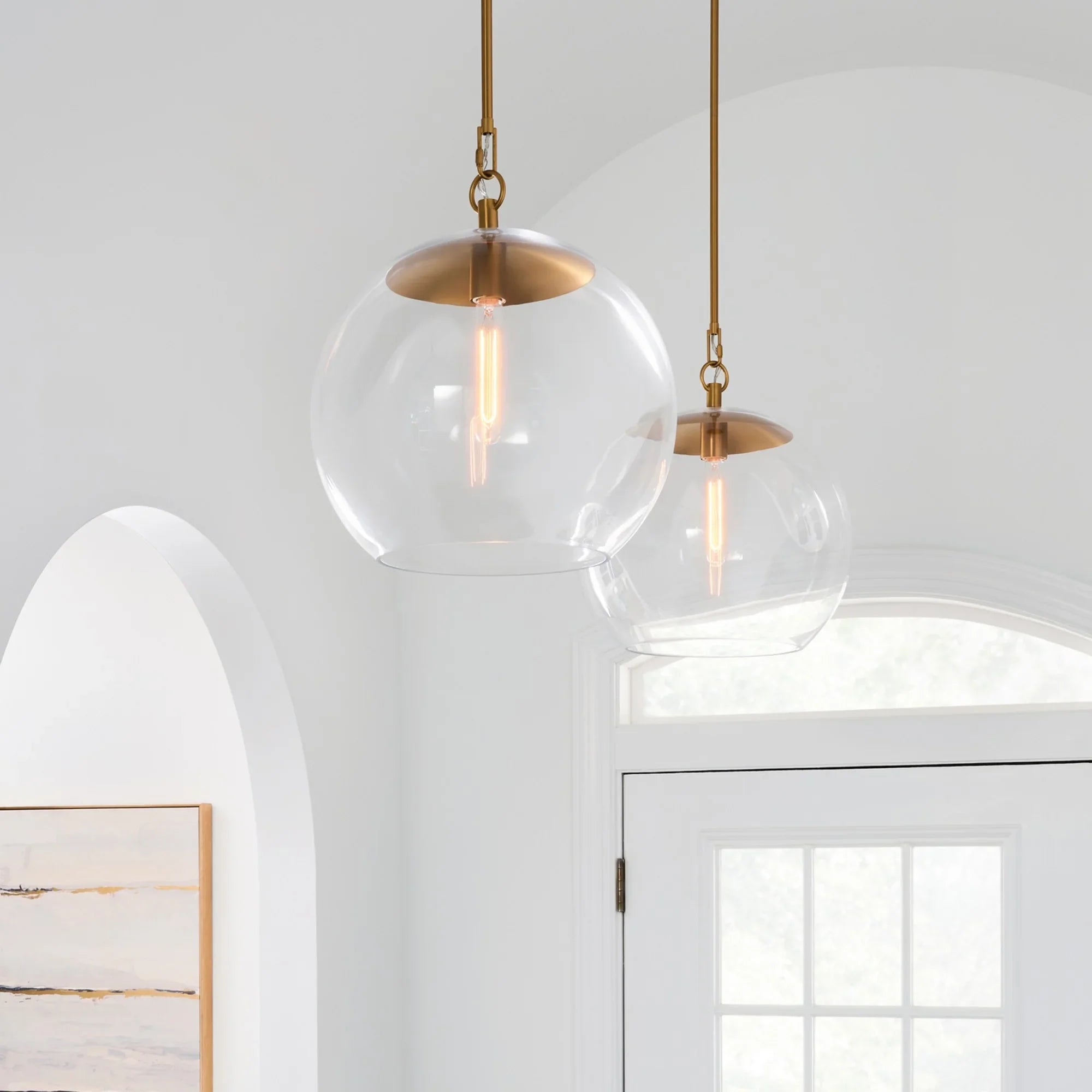 Atlantic 16" Round Pendant, Burnished Brass Finish - Bees Lighting