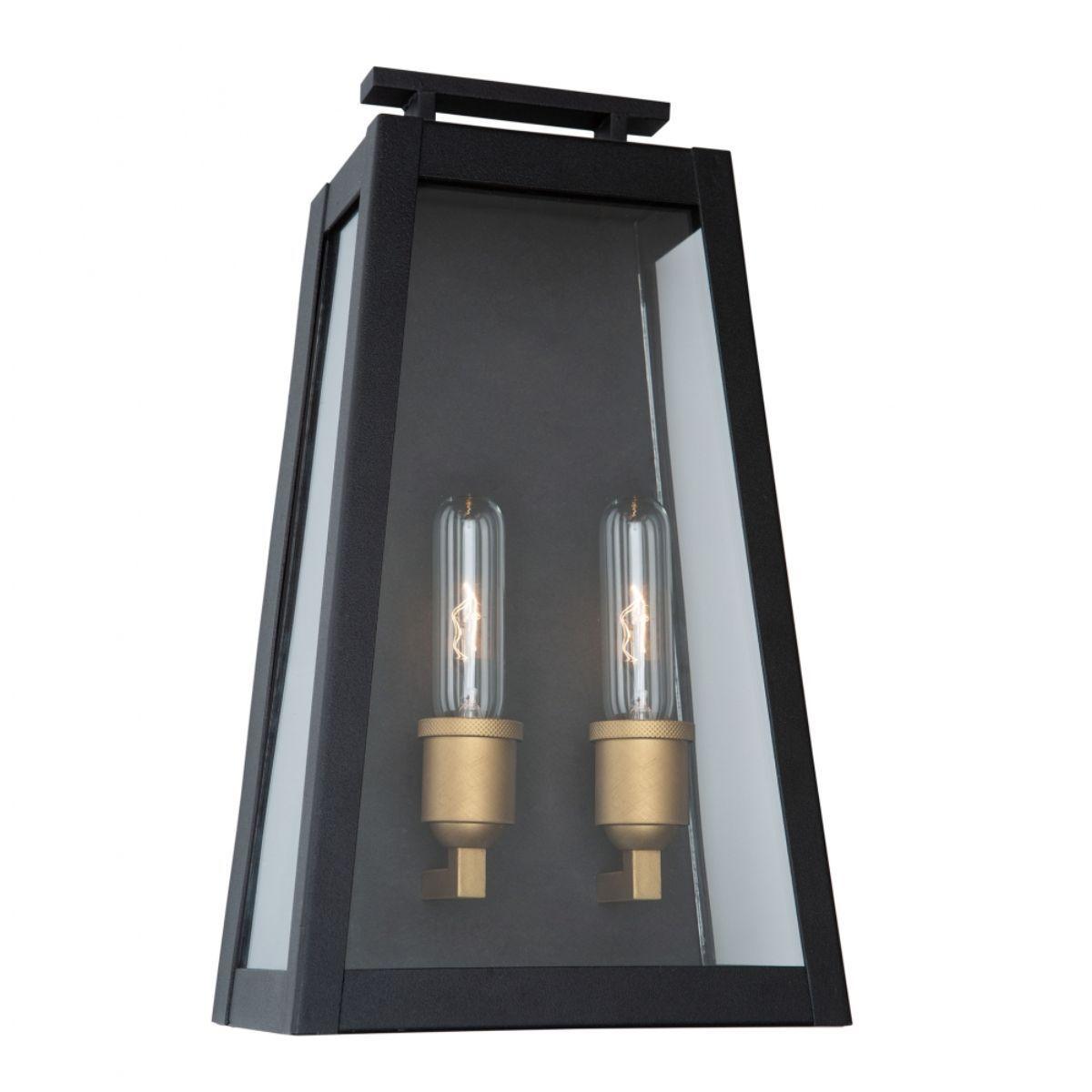 Charlestown 16 in. 2 Lights Outdoor Wall Sconce Black Finish