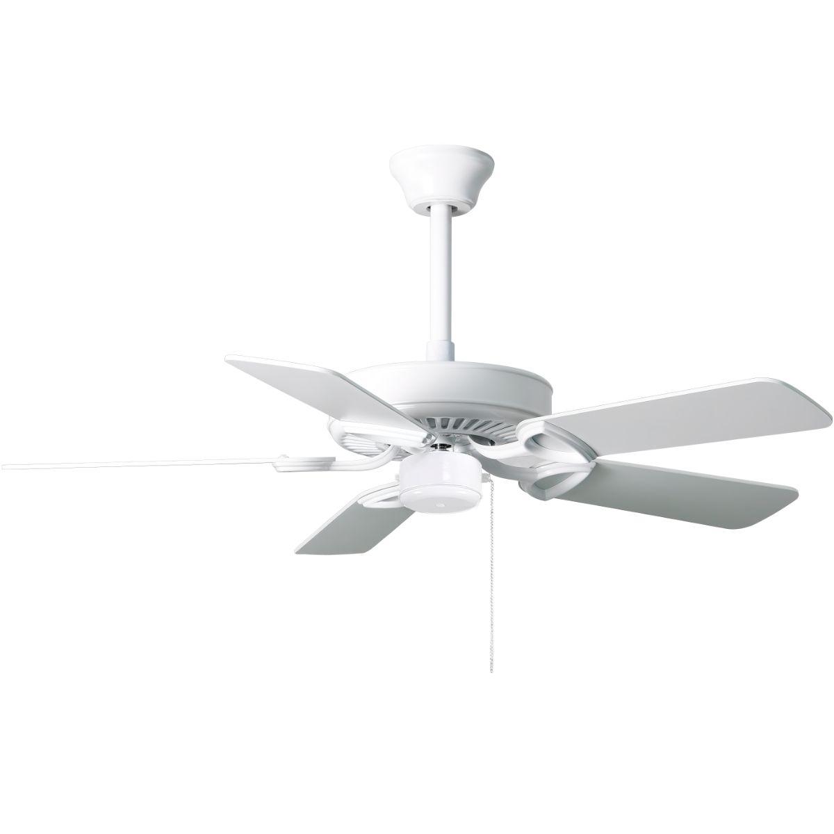 America USA 42 Inch Ceiling Fan With Pull Chain, Gloss White Finish - Bees Lighting