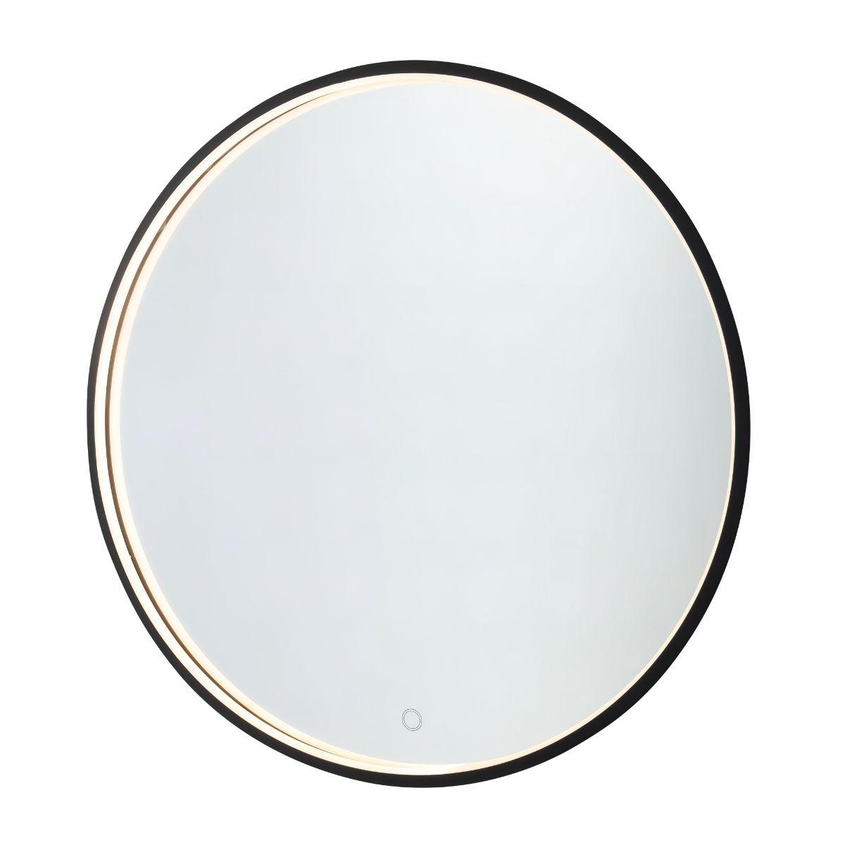 Reflections Round 32 In. Matte Black LED Wall Mirror