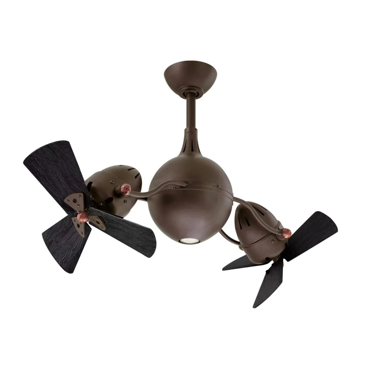 Acqua 39" Rotational Dual Ceiling Fan with Light, Textured Bronze with Matte Black Blades - Bees Lighting