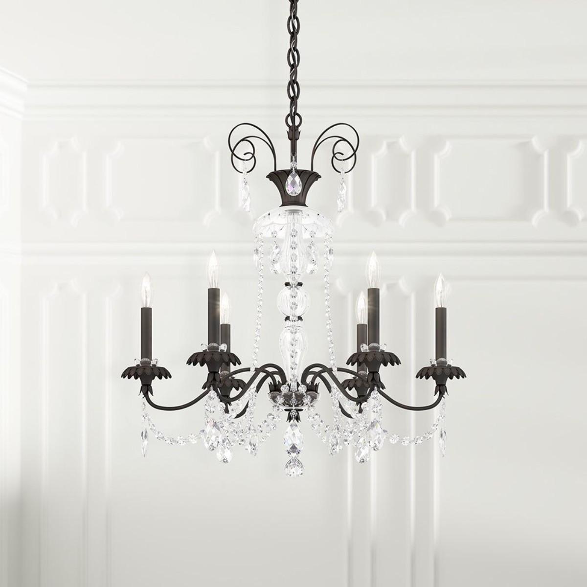 Helenia 6 Light Chandelier with Clear Heritage Crystals - Bees Lighting