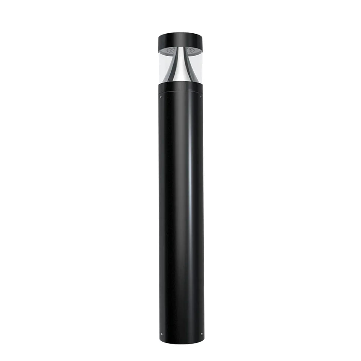 42" Round LED Bollard Light, 24W, Flat Top, 30K/40K/50K, Black, 120-277V - Bees Lighting
