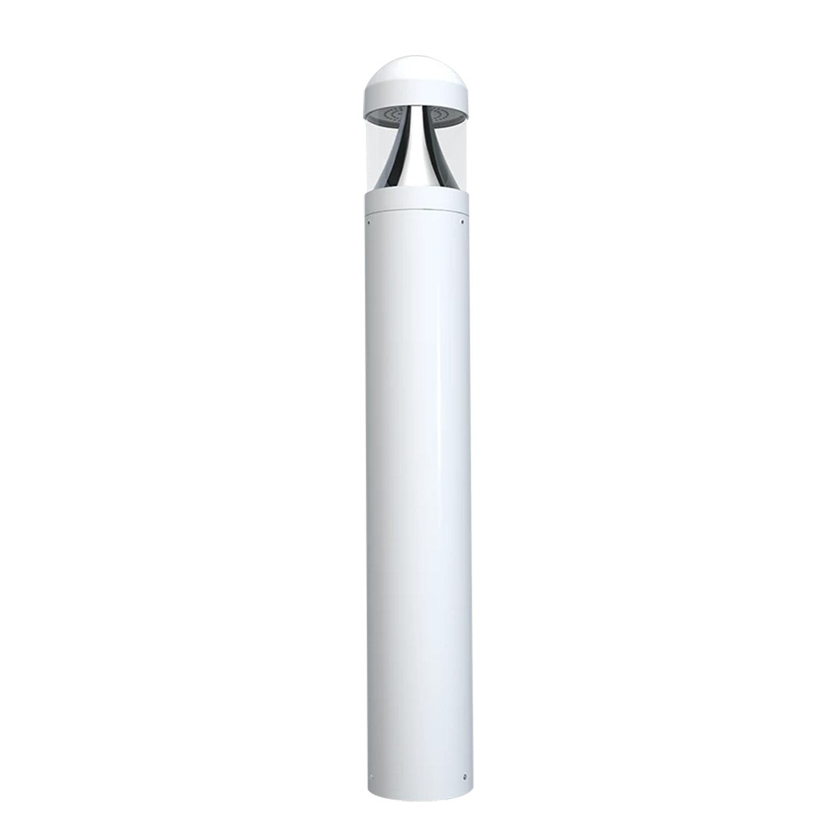 42" Round LED Bollard Light, 24W, Dome Top, 30K/40K/50K, White, 120-277V - Bees Lighting