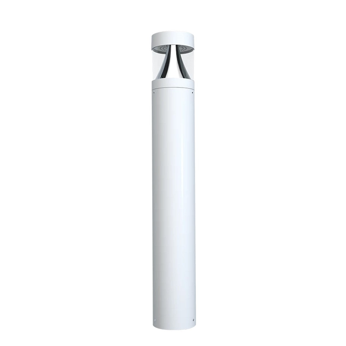 42" Round LED Bollard Light, 24W, Flat Top, 30K/40K/50K, White, 120-277V - Bees Lighting