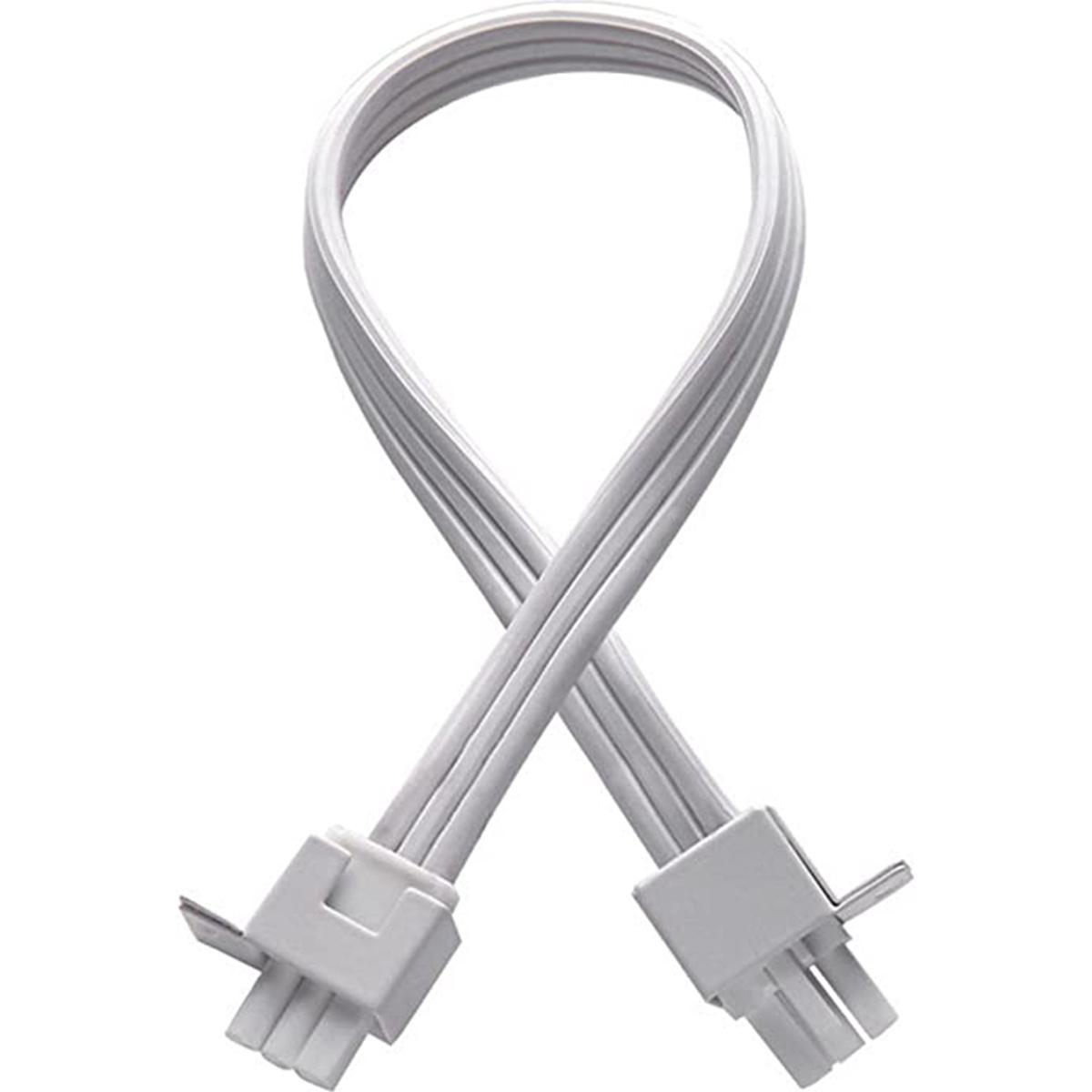 12in. Interconnect Cable For Undercabinet Lights, White Finish - Bees Lighting