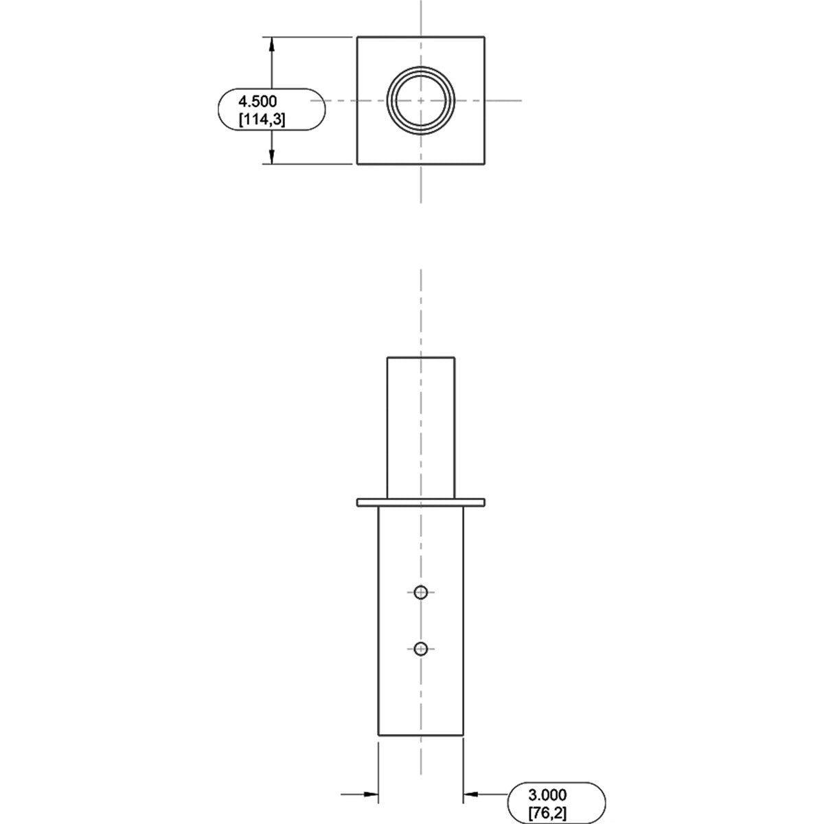 Poles Pole Adaptor For 2 3/8 Inches Tenon To 4 Inches Square Pole With Hardware, Bronze Finish - Bees Lighting