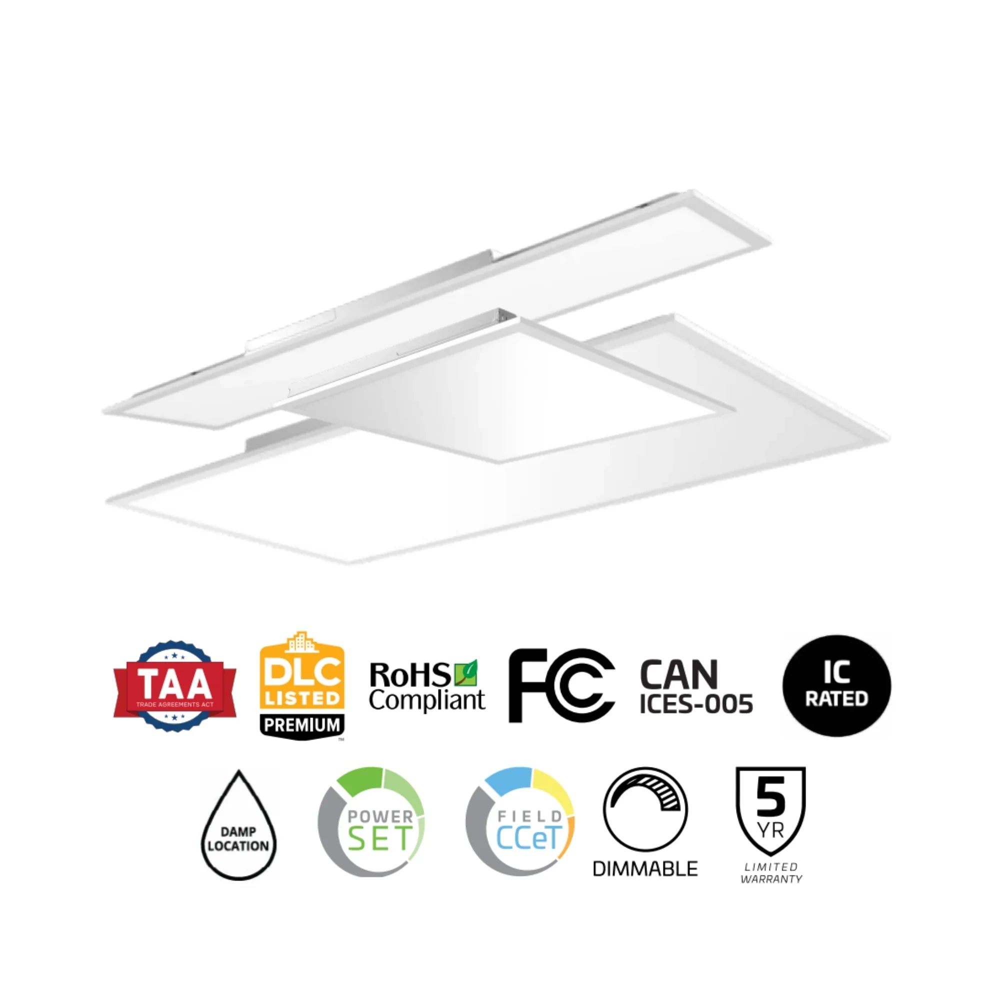2x4 LED Flat Panel Light, 6250 Lumens, 50W, 35K/40K/50K, 120-277V