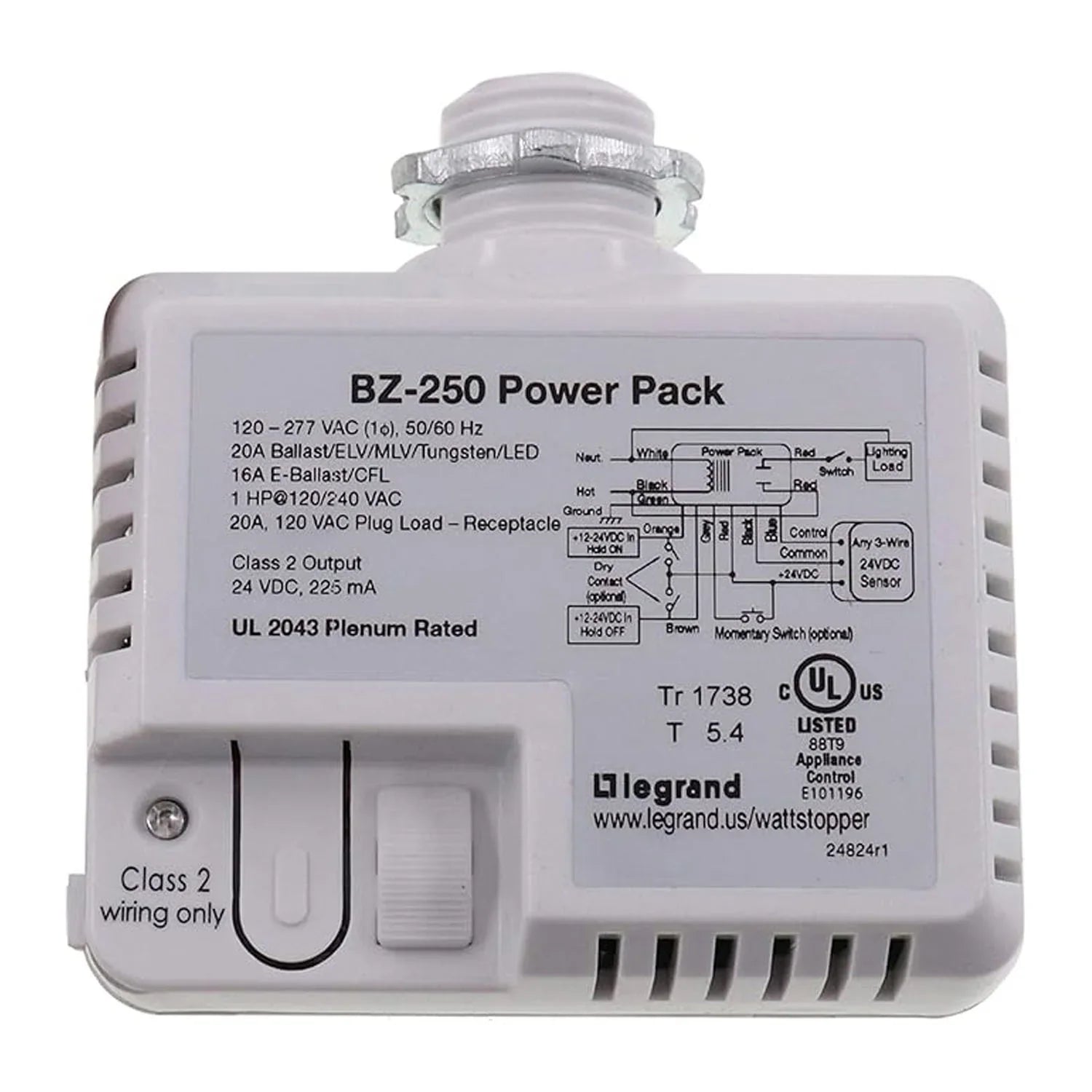 Wattstopper Power Pack, 120-277V, 225mA, 24 VDC, Auto or Manual On/Off - Bees Lighting