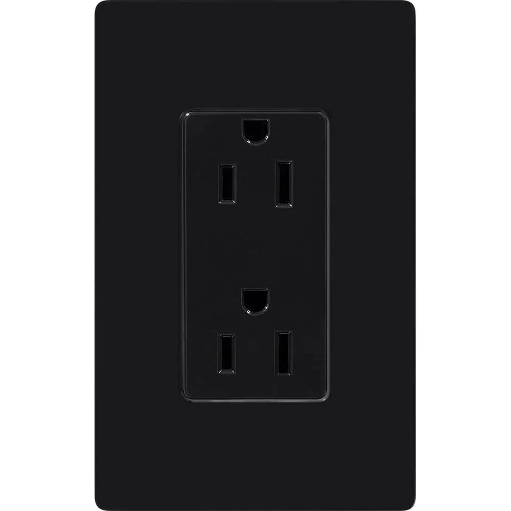 Claro 15 Amp Duplex Outlet, Black - Bees Lighting