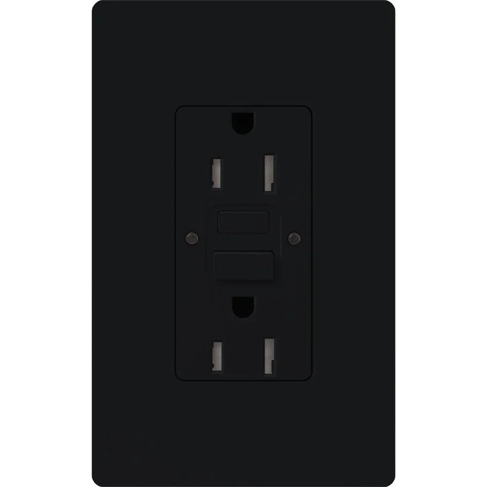 Claro Tamper-Resistant Self-Testing 15A GFCI Receptacle, Black - Bees Lighting