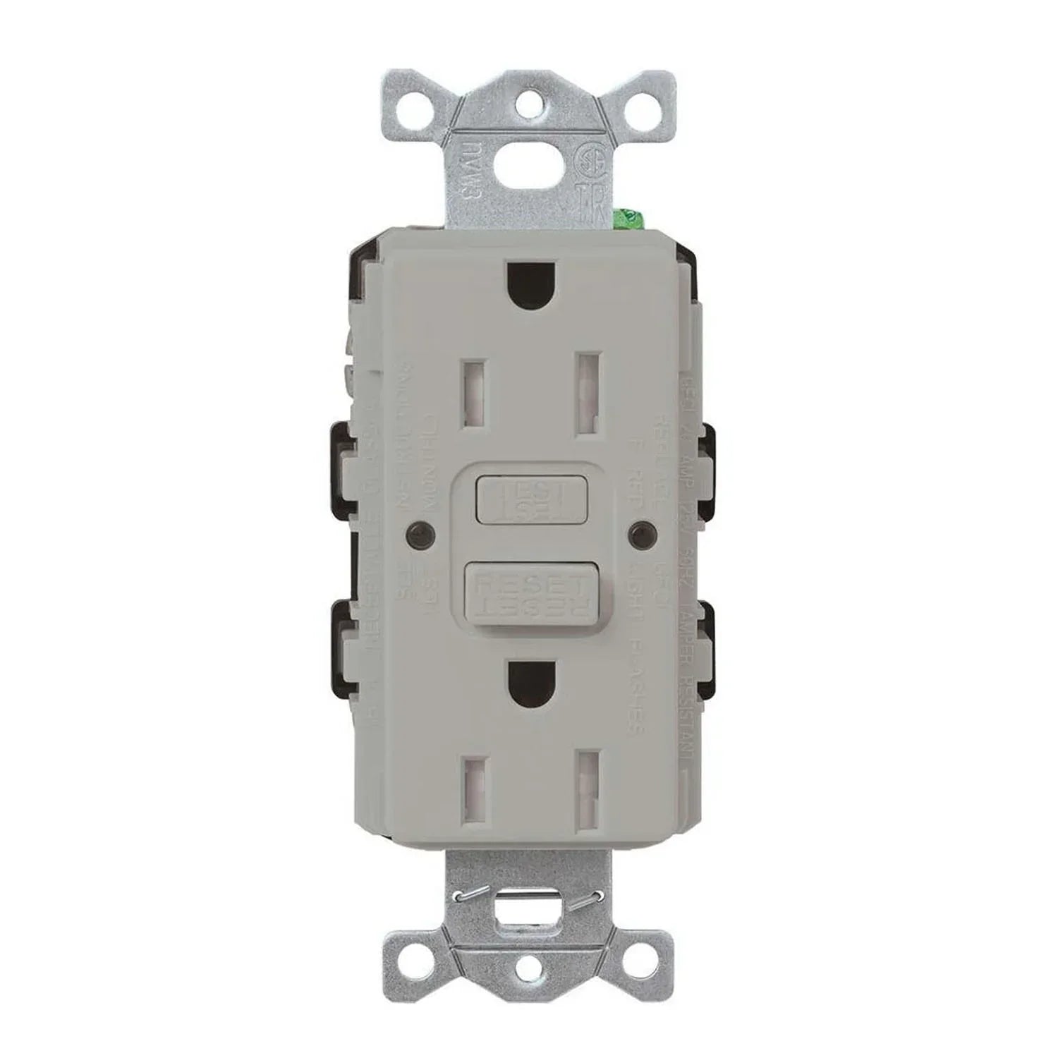 Lutron CAR-15-GFST Claro Tamper-Resistant Self-Testing 15A GFCI Receptacle - Bees Lighting