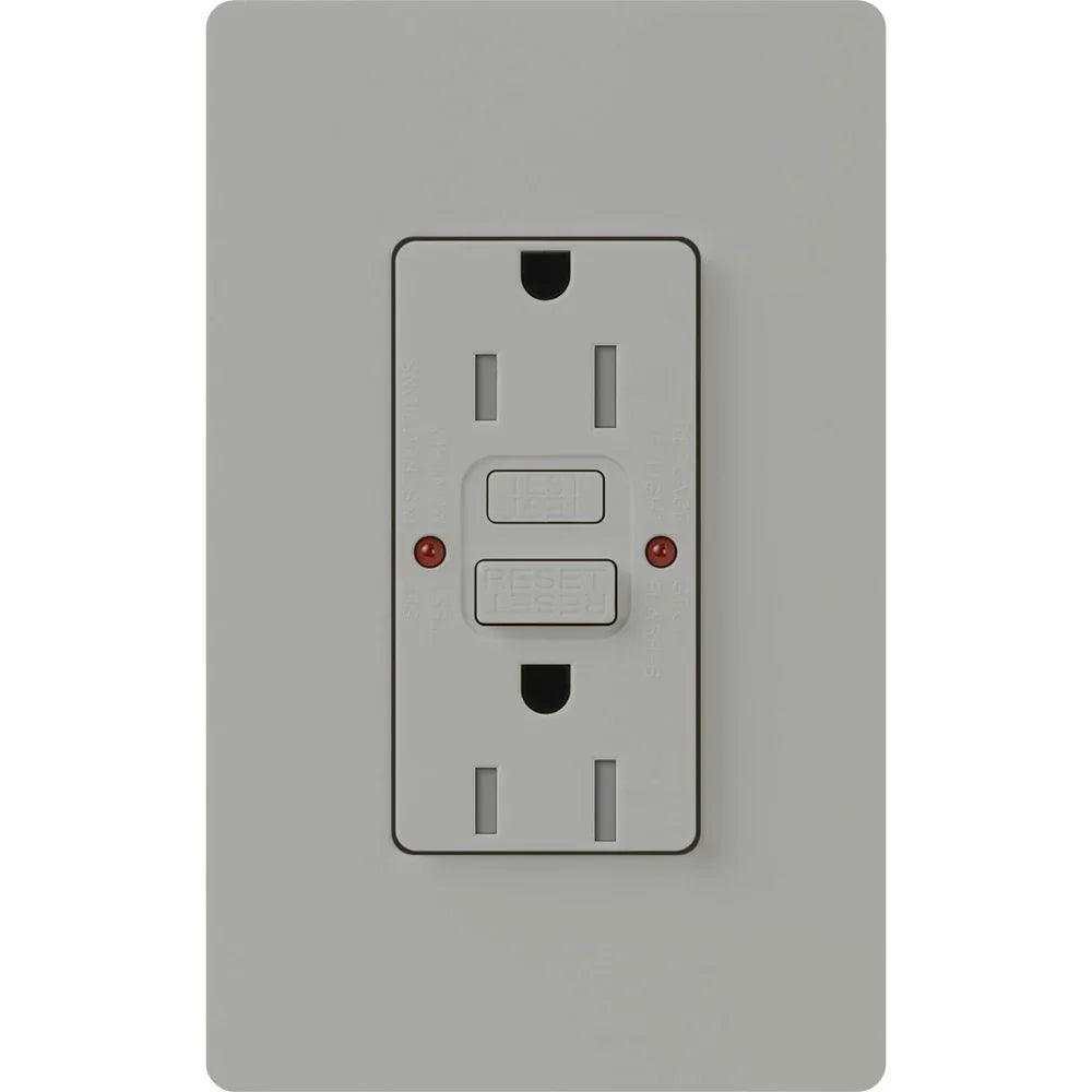 Claro Tamper-Resistant Self-Testing 15A GFCI Receptacle, Gray - Bees Lighting