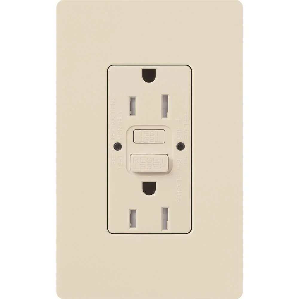 Claro Tamper-Resistant Self-Testing 15A GFCI Receptacle, Light Almond - Bees Lighting