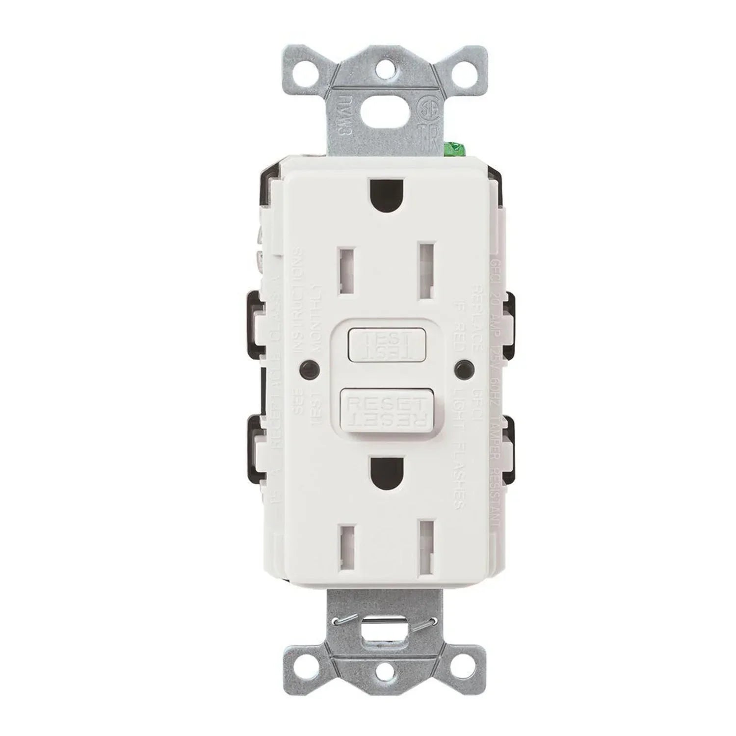 Lutron CAR-15-GFST Claro Tamper-Resistant Self-Testing 15A GFCI Receptacle - Bees Lighting