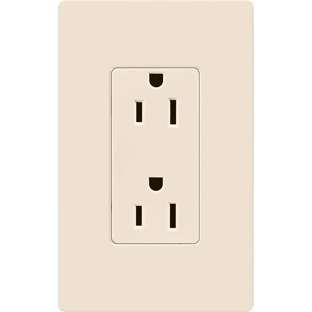 Claro 15 Amp Duplex Outlet, Light Almond - Bees Lighting