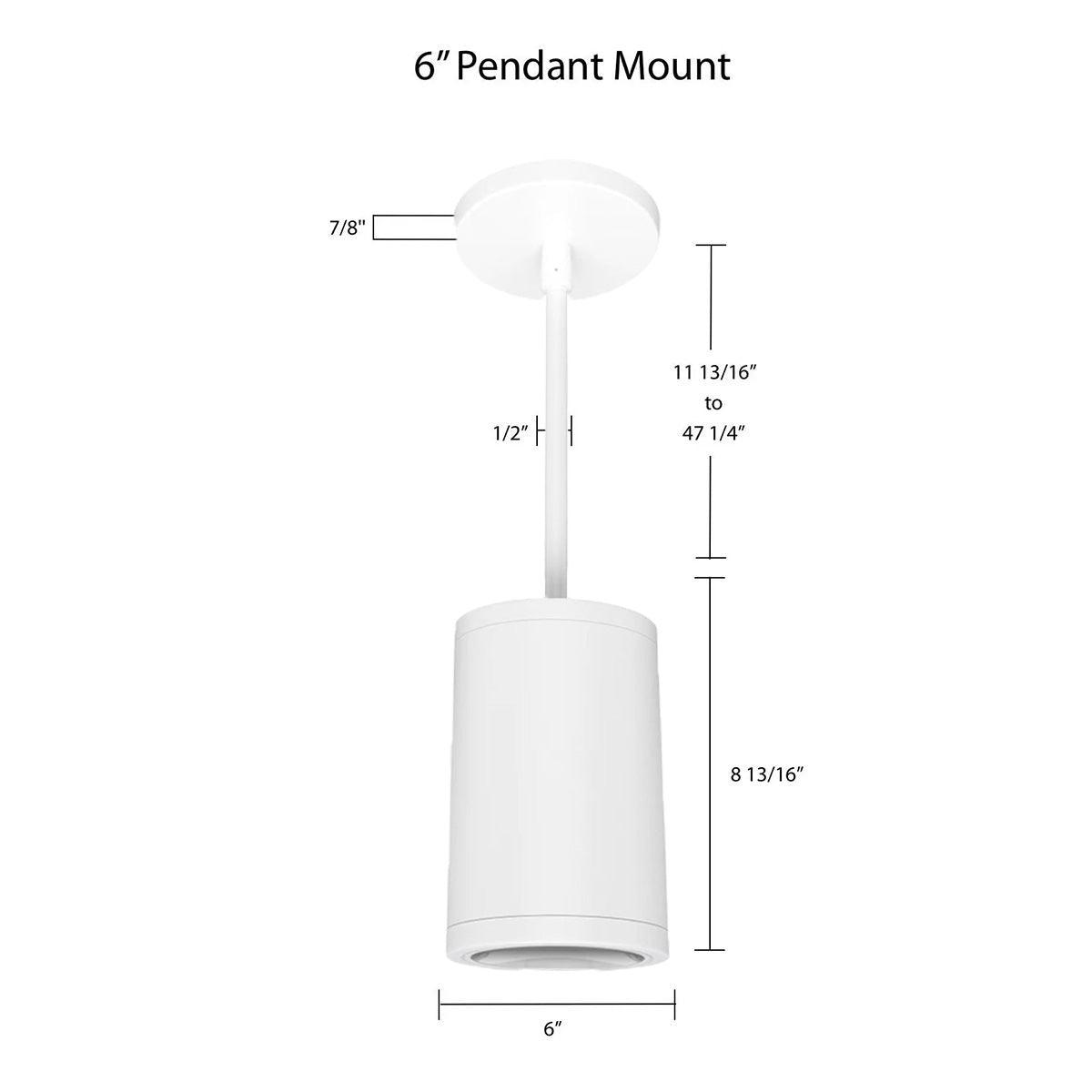 RAB CD34 6 Inch 30W LED Surface/Pendant Mount Cylinder with Clear Lens Selectable CCT