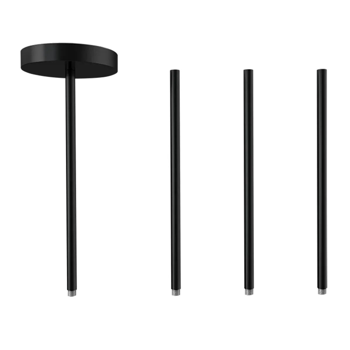 Black Pendant Mount Accessory, 12" Linkable Stems and Base - Bees Lighting