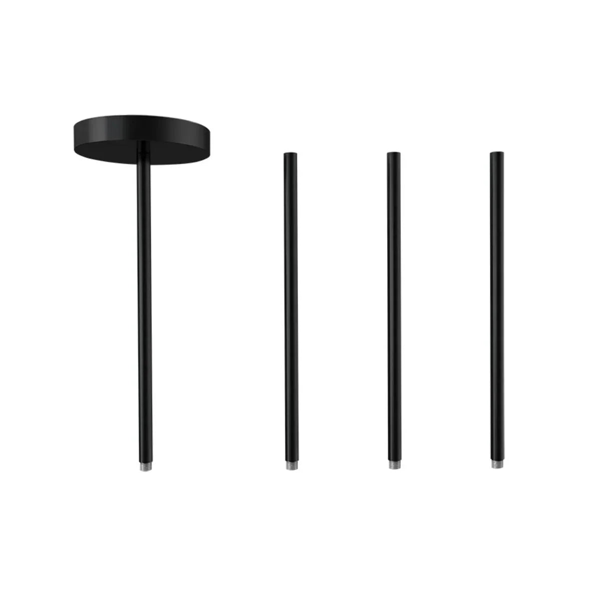 Black Pendant Mount Accessory, 12" Linkable Stems and Base - Bees Lighting