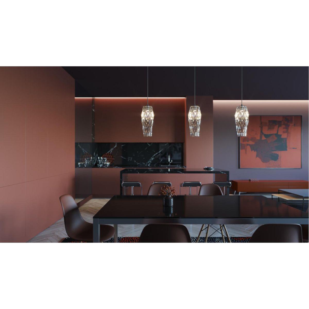 Candace 36 in. 3 Lights Pendant Light Satin Nickel Finish Clear Shade - Bees Lighting