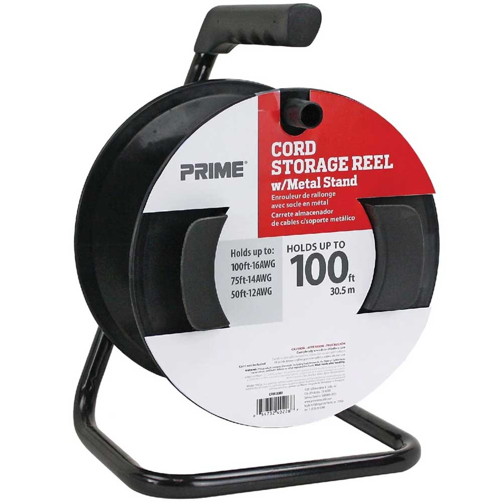 Prime Wire And Cable CR003000 Cord Storage Reel with Metal Stand