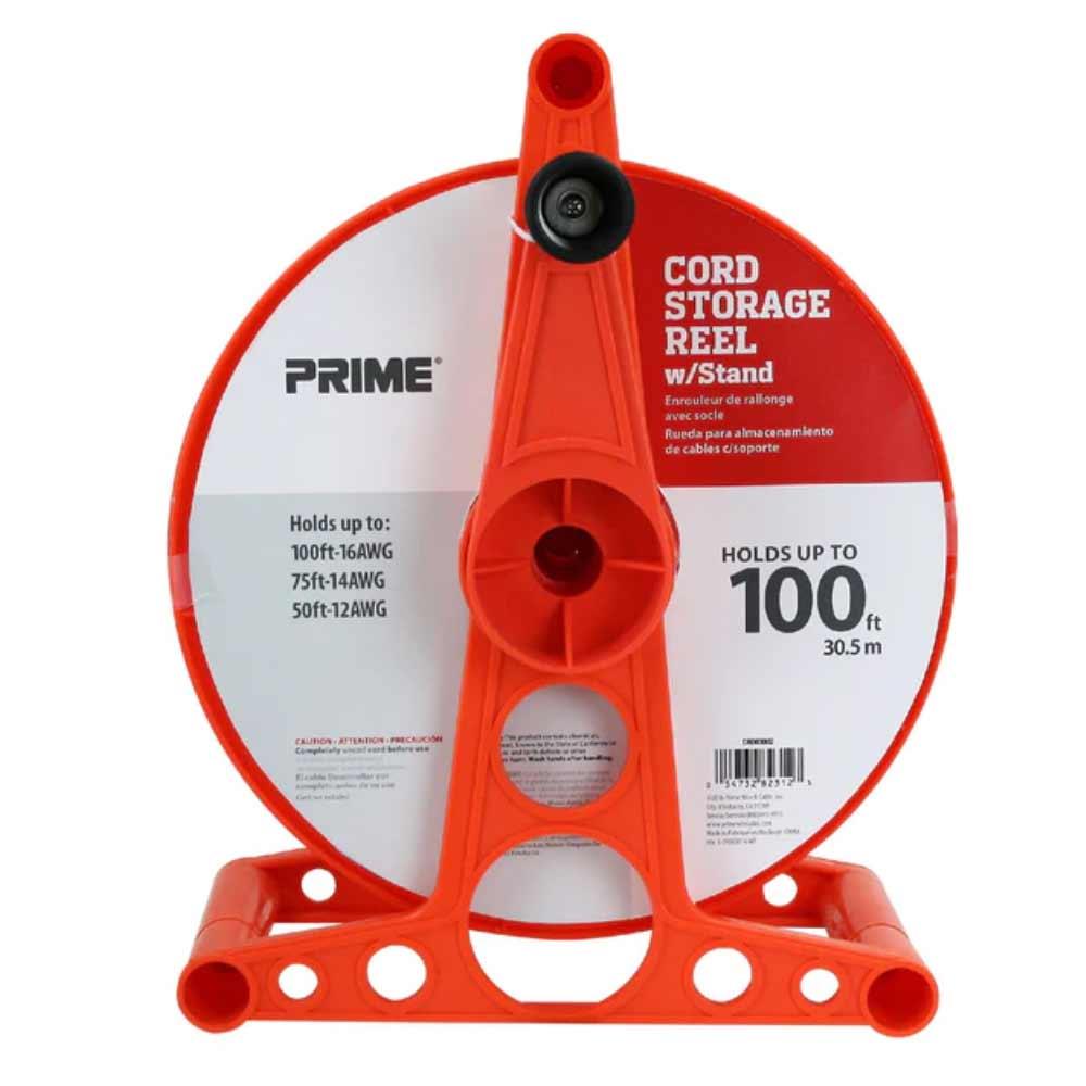Prime Wire And Cable CR003002 Plastic Cord Storage Reel with Stand - Orange  - Bees Lighting