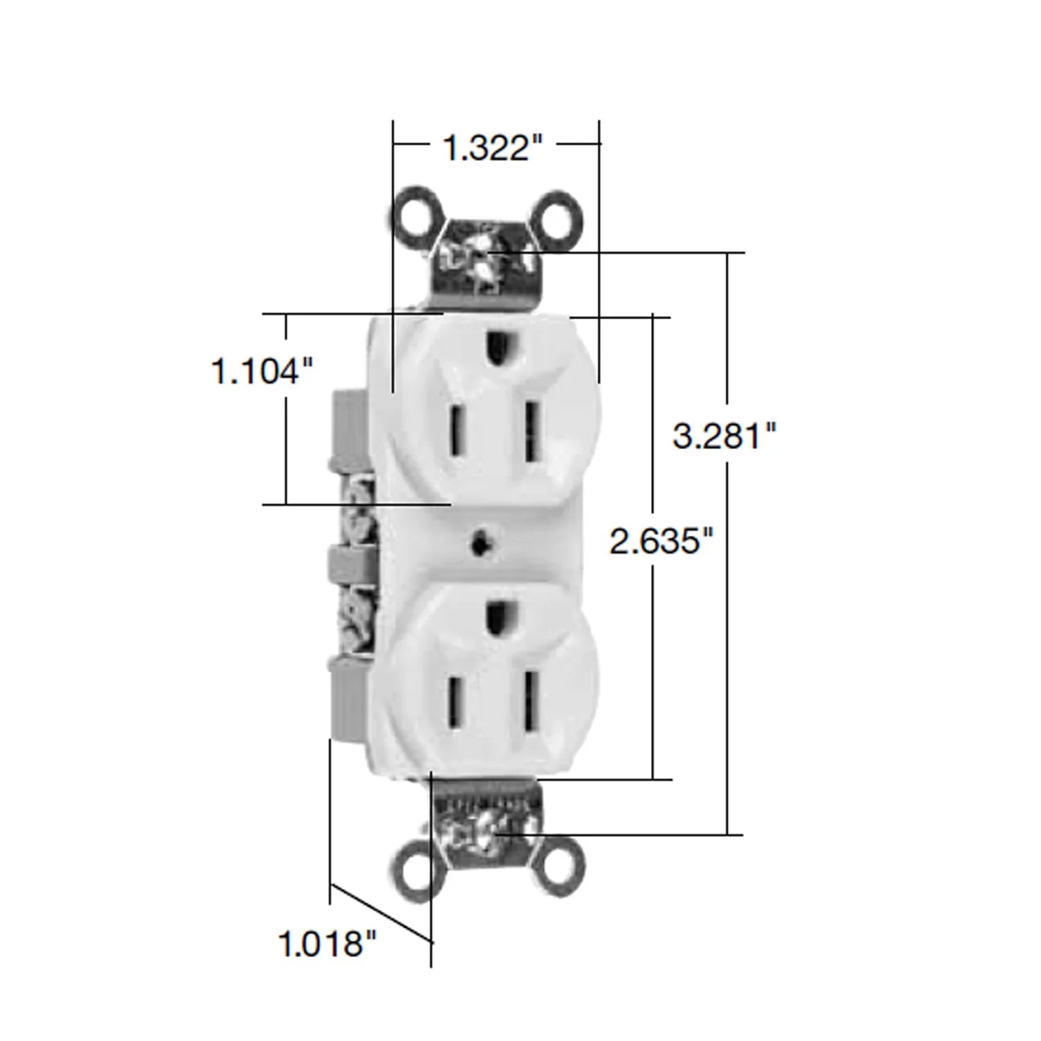 Commercial Spec Grade 15A Duplex Receptacle, 125V, Light Almond - Bees Lighting