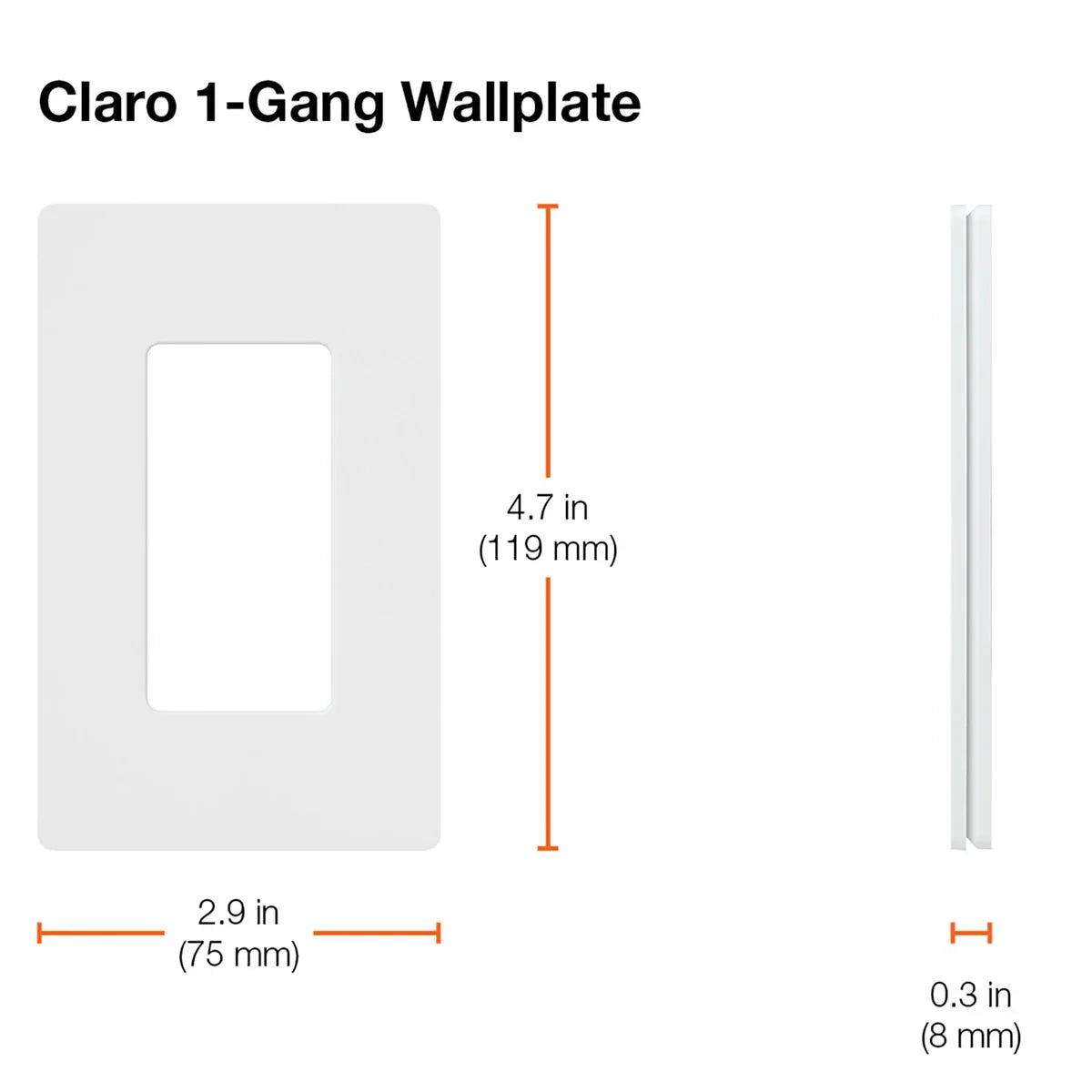 Claro 1-Gang Screwless Decorator Wall Plate, Black - Bees Lighting