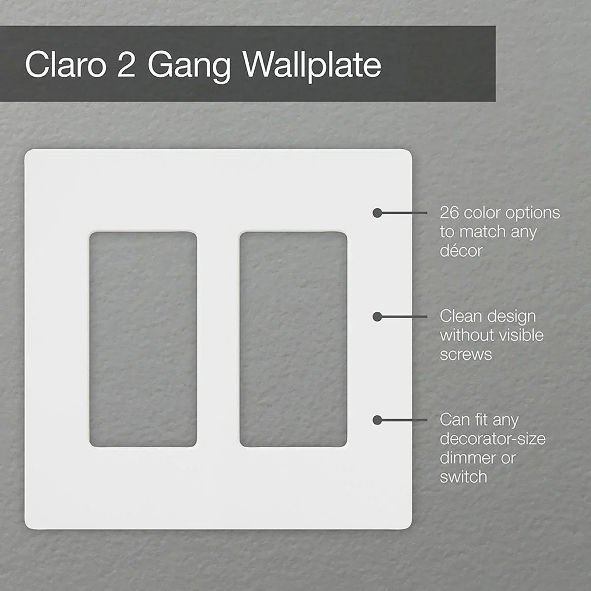 Claro 2-Gang Decorator Rocker Wall Plate, White - Bees Lighting